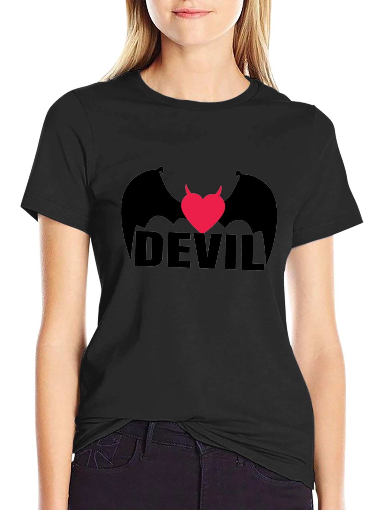 Devil Heart Wings Graphic T-Shirt
