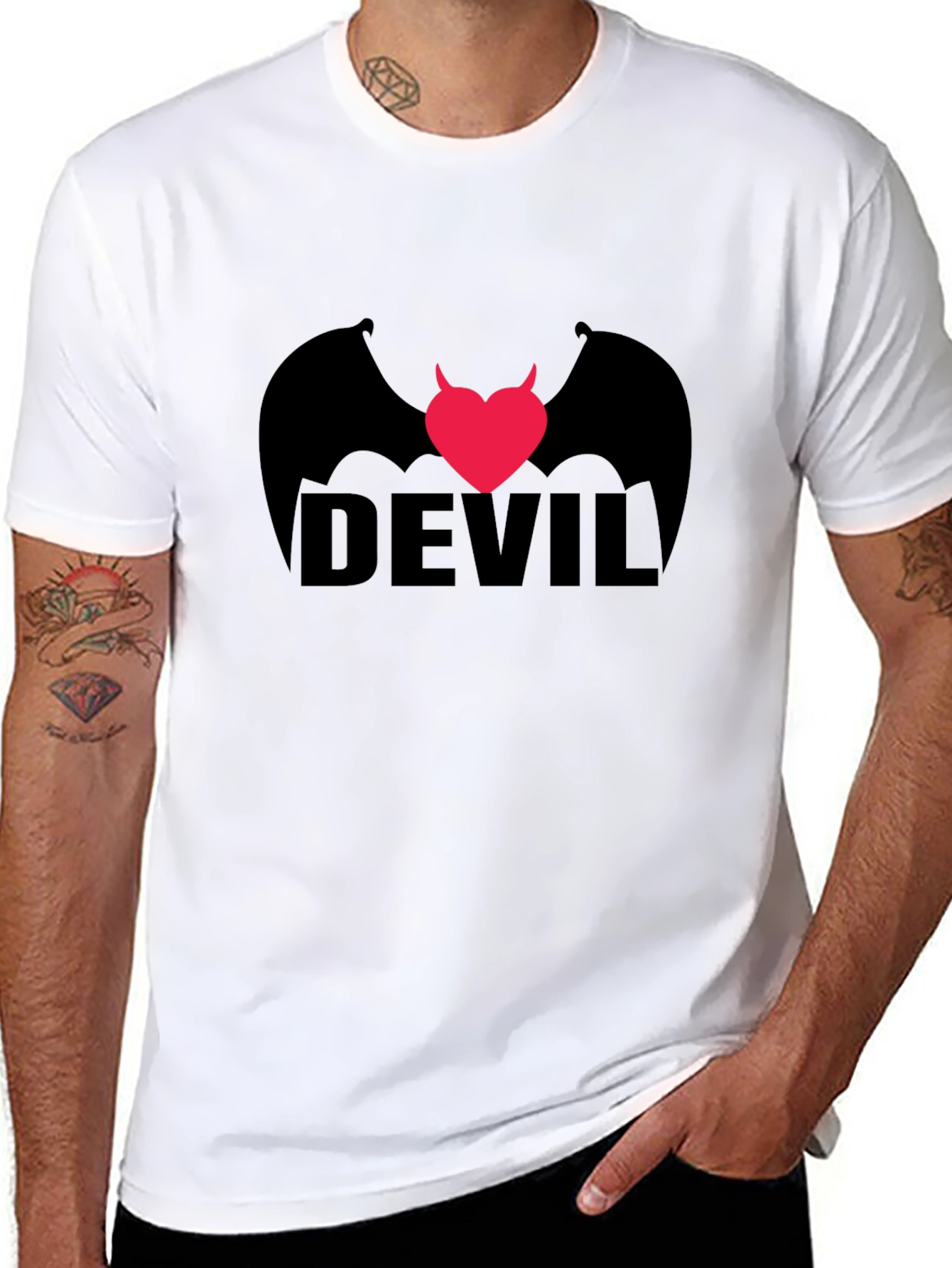 Devil Heart Wings Graphic T-Shirt