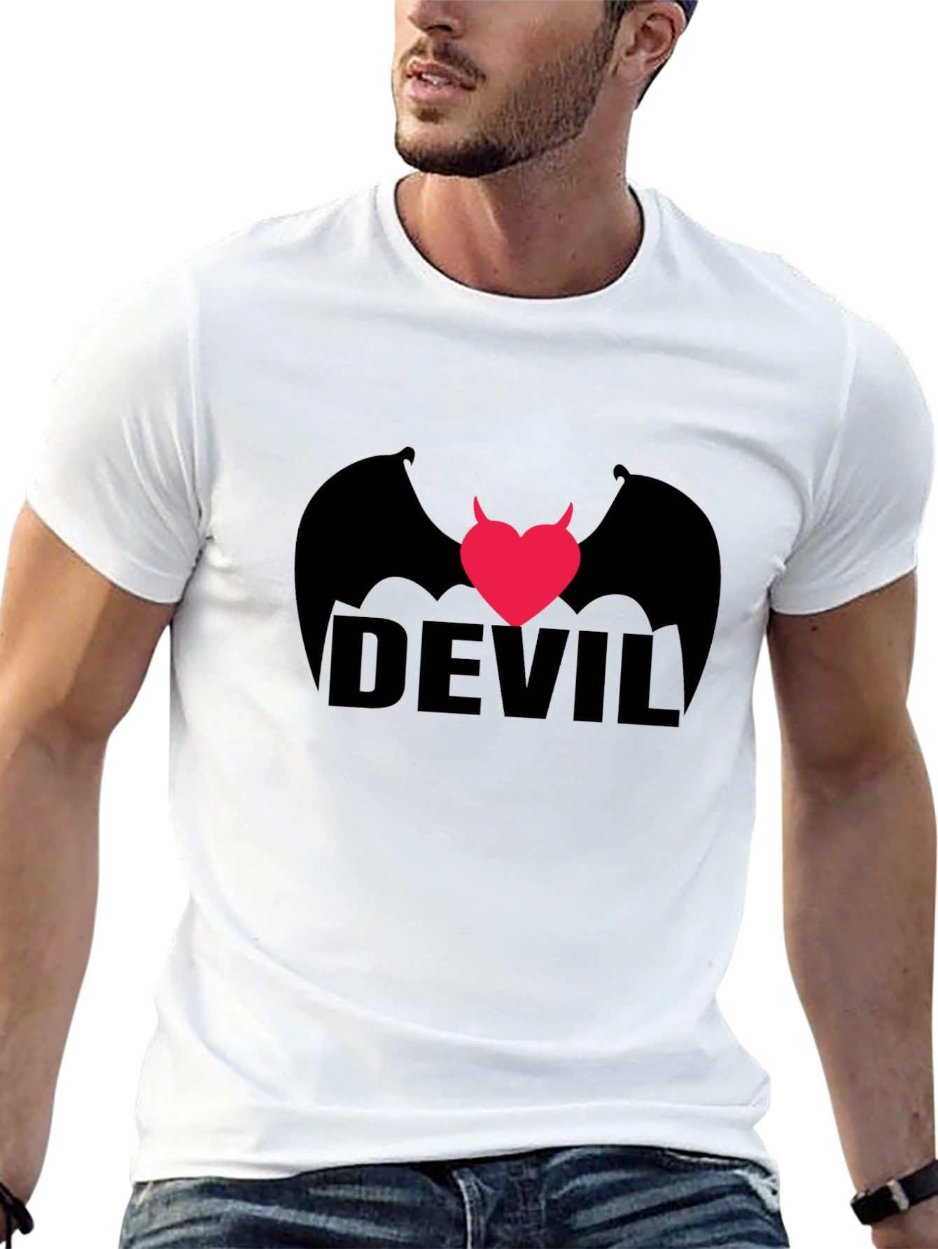 Devil Heart Wings Graphic T-Shirt