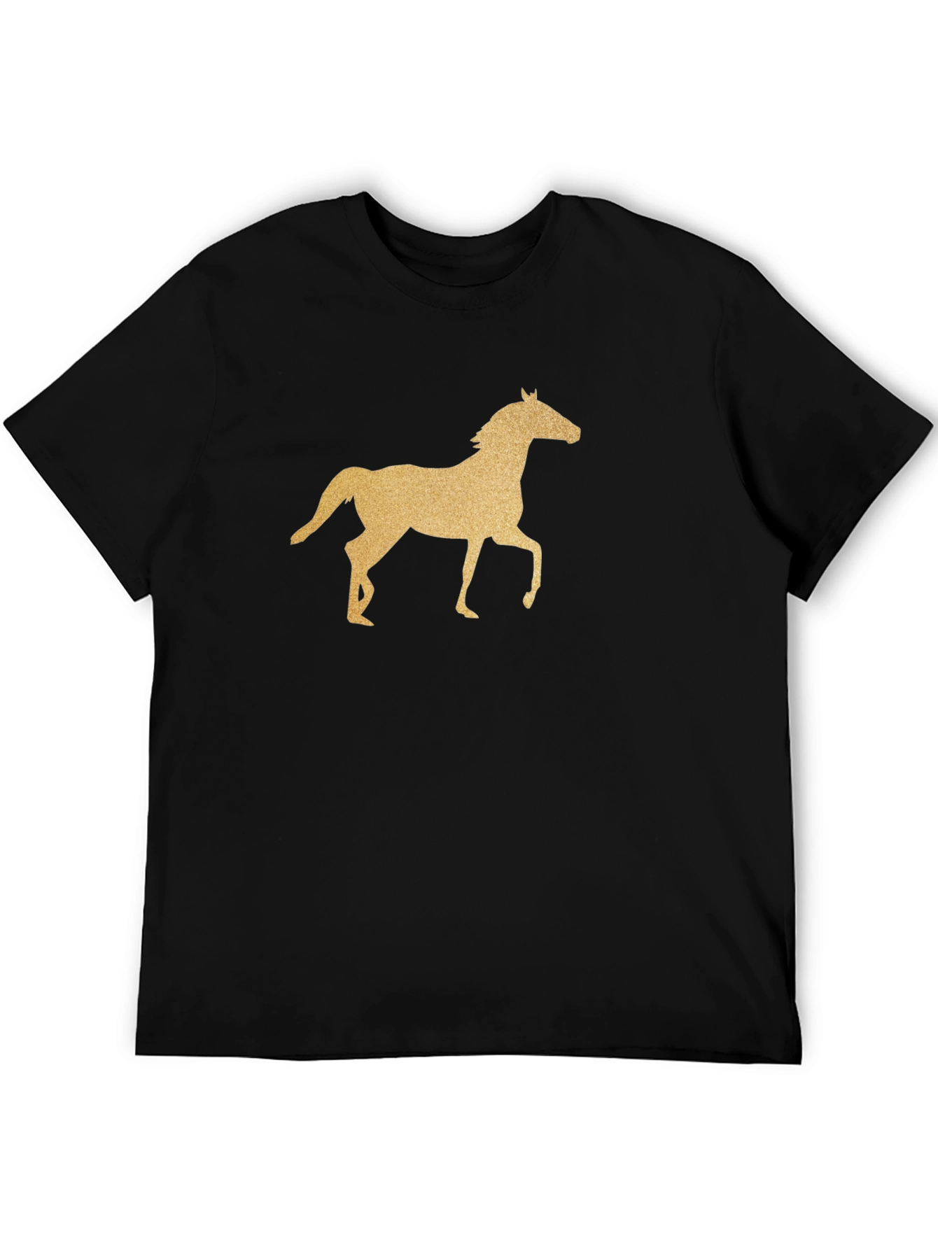 Black Horse Graphic T-Shirt - Equestrian Style