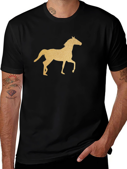 Black Horse Graphic T-Shirt - Equestrian Style