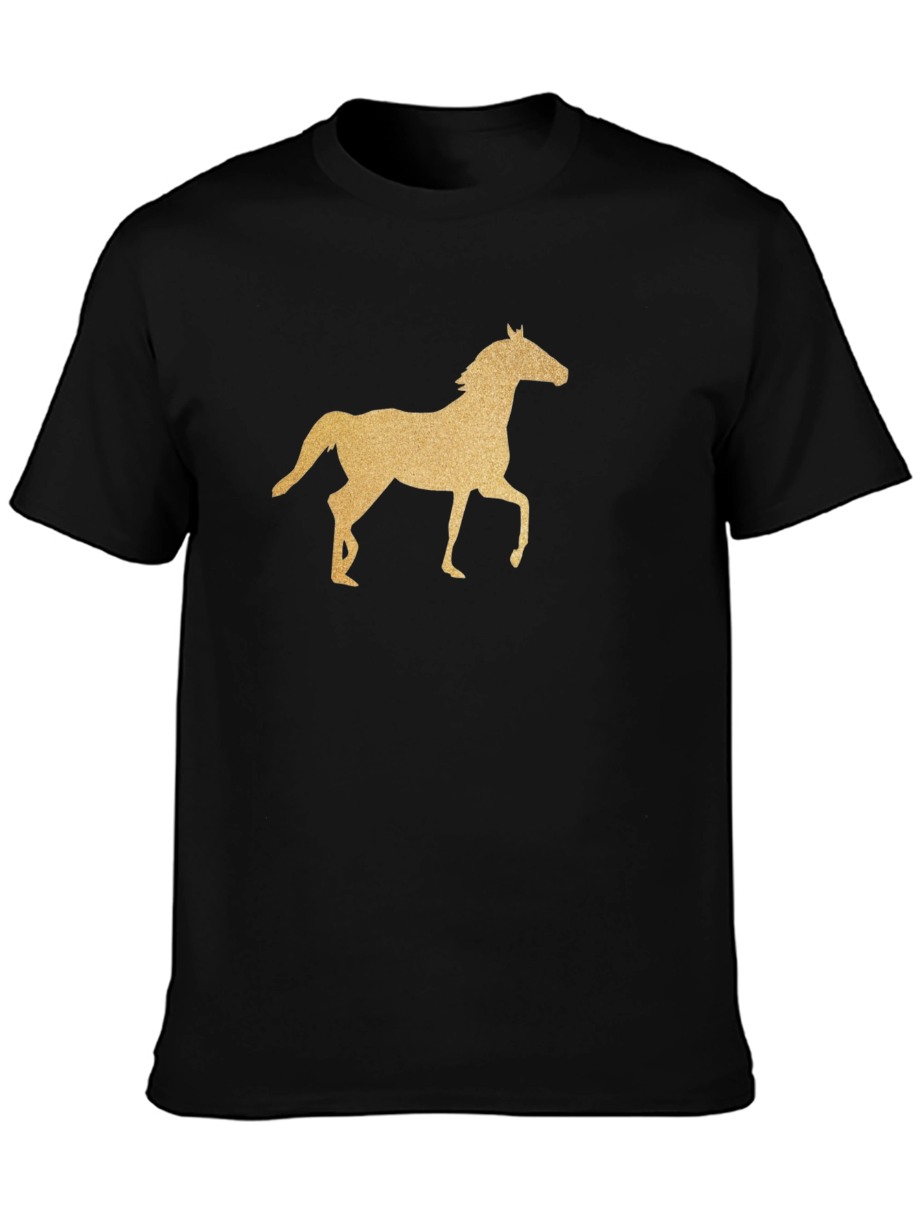 Black Horse Graphic T-Shirt - Equestrian Style