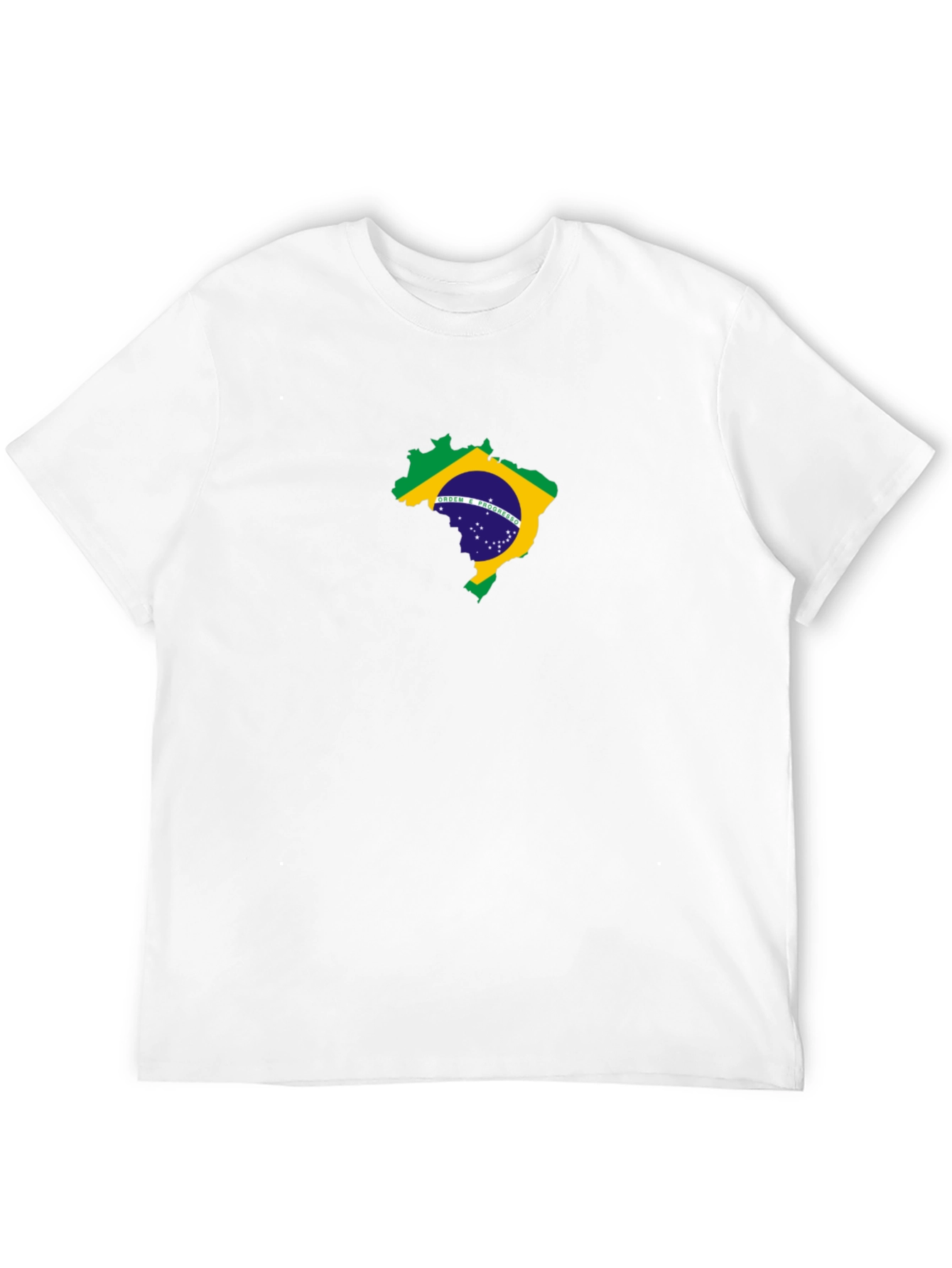Brazil Flag Map Graphic Black T-Shirt
