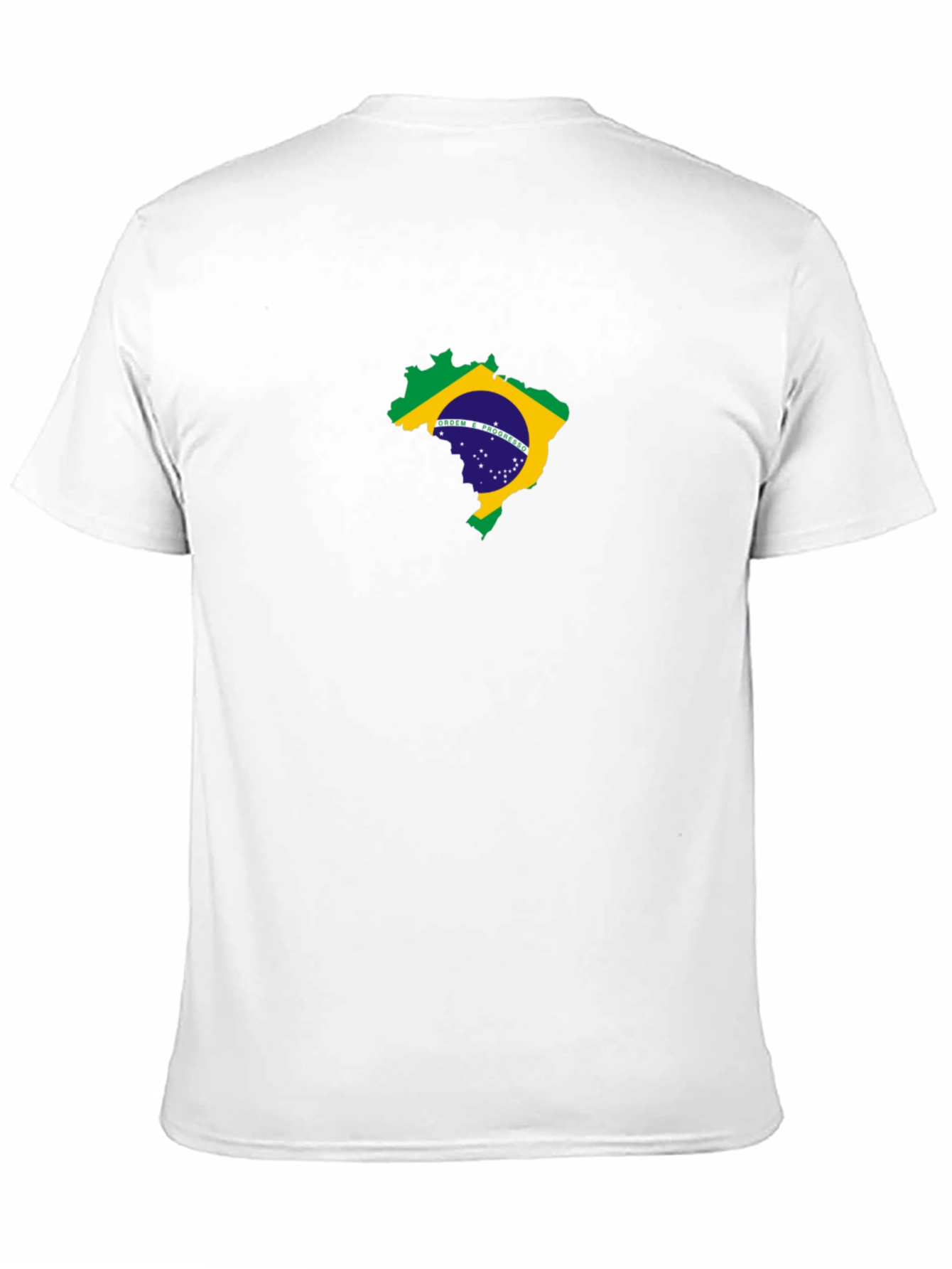 Brazil Flag Map Graphic Black T-Shirt