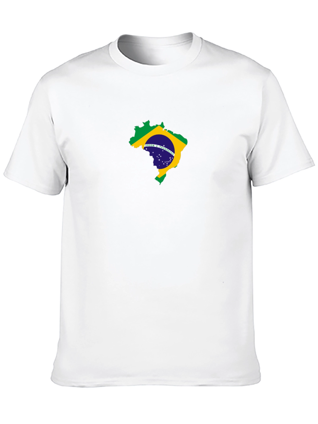 Brazil Flag Map Graphic Black T-Shirt