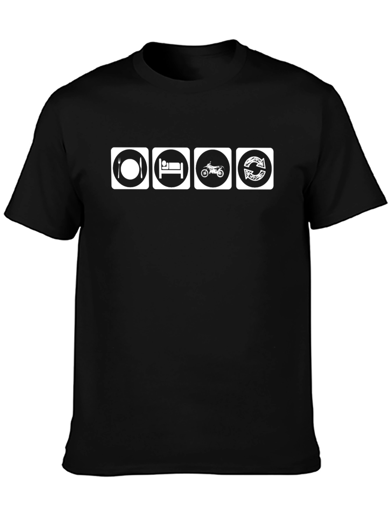 Eat Sleep Ride Repeat Black Graphic Tee