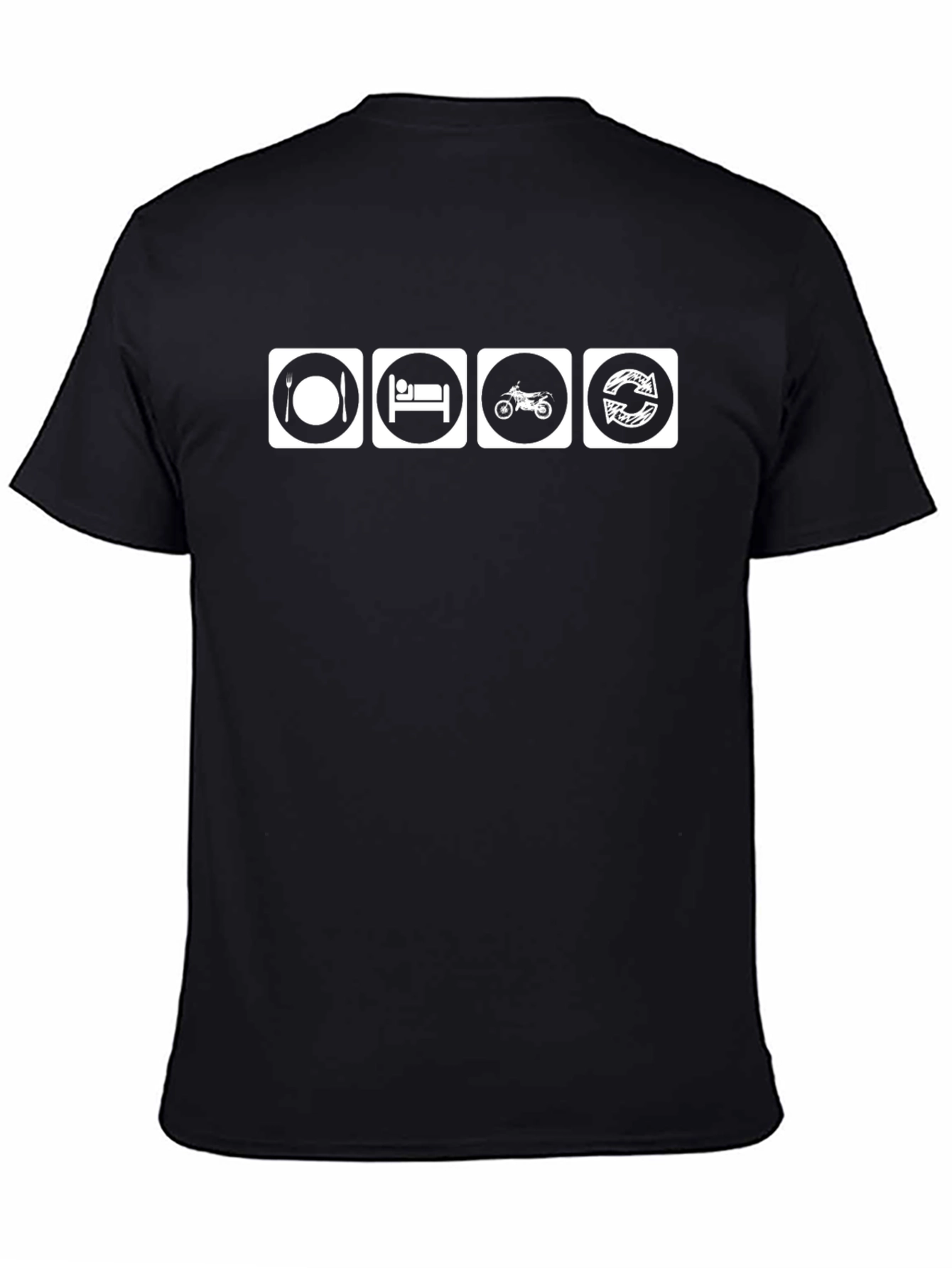 Eat Sleep Ride Repeat Black Graphic Tee