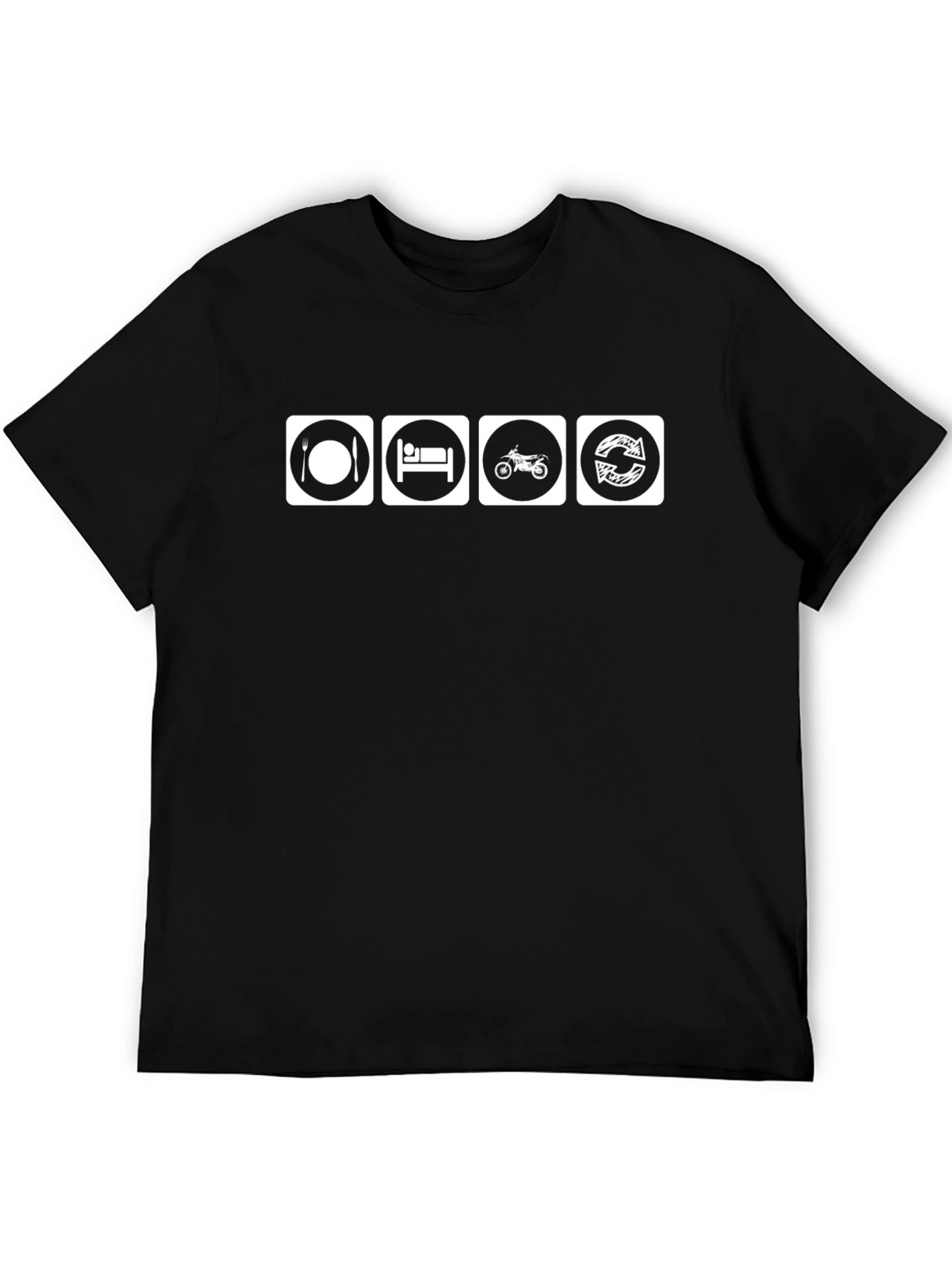 Eat Sleep Ride Repeat Black Graphic Tee