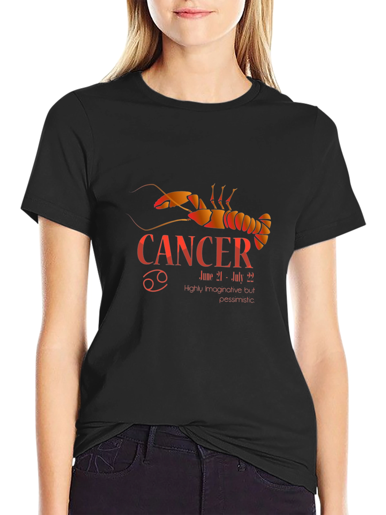 Cancer Zodiac T-Shirt - Black Graphic Tee