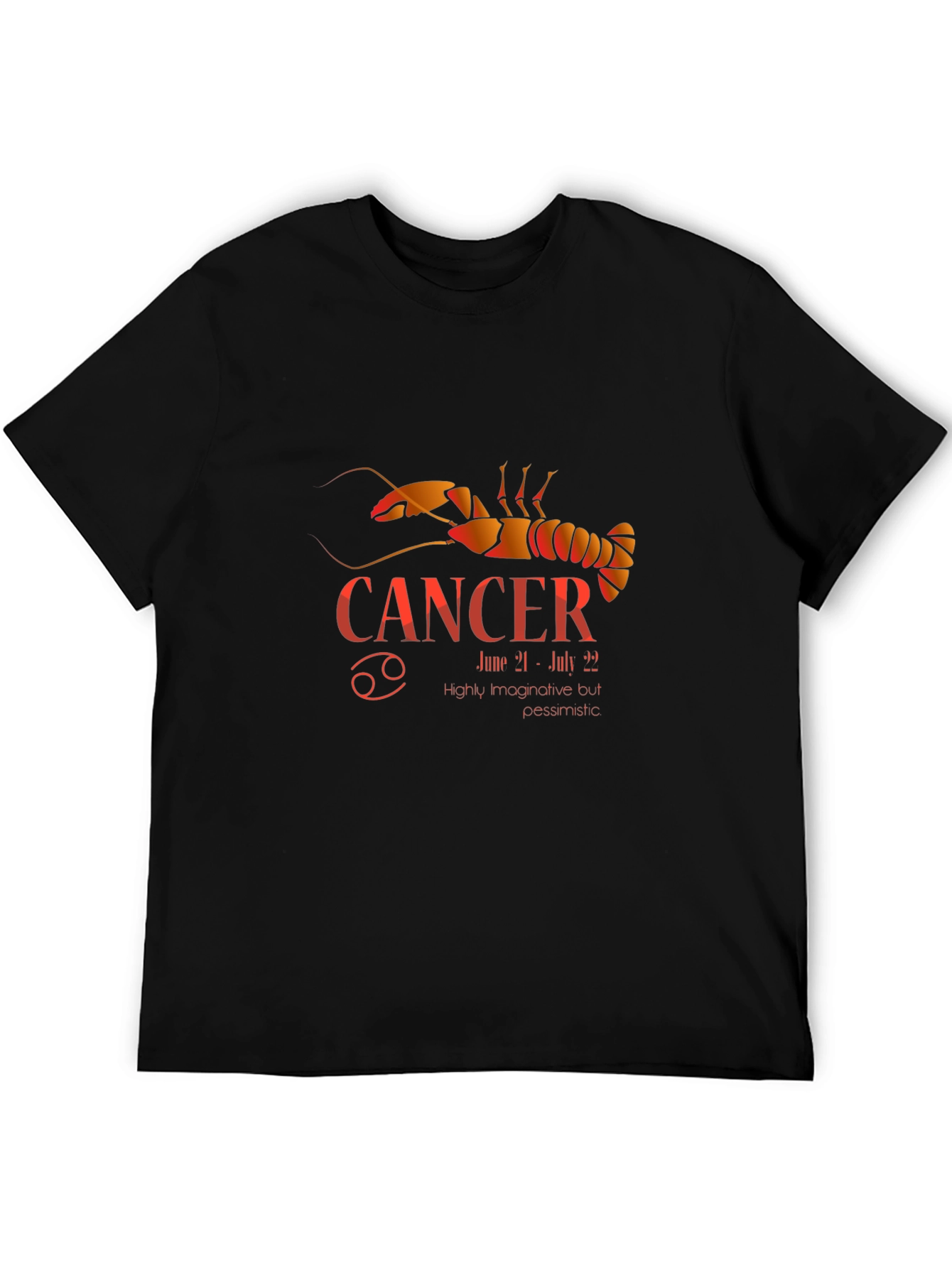 Cancer Zodiac T-Shirt - Black Graphic Tee