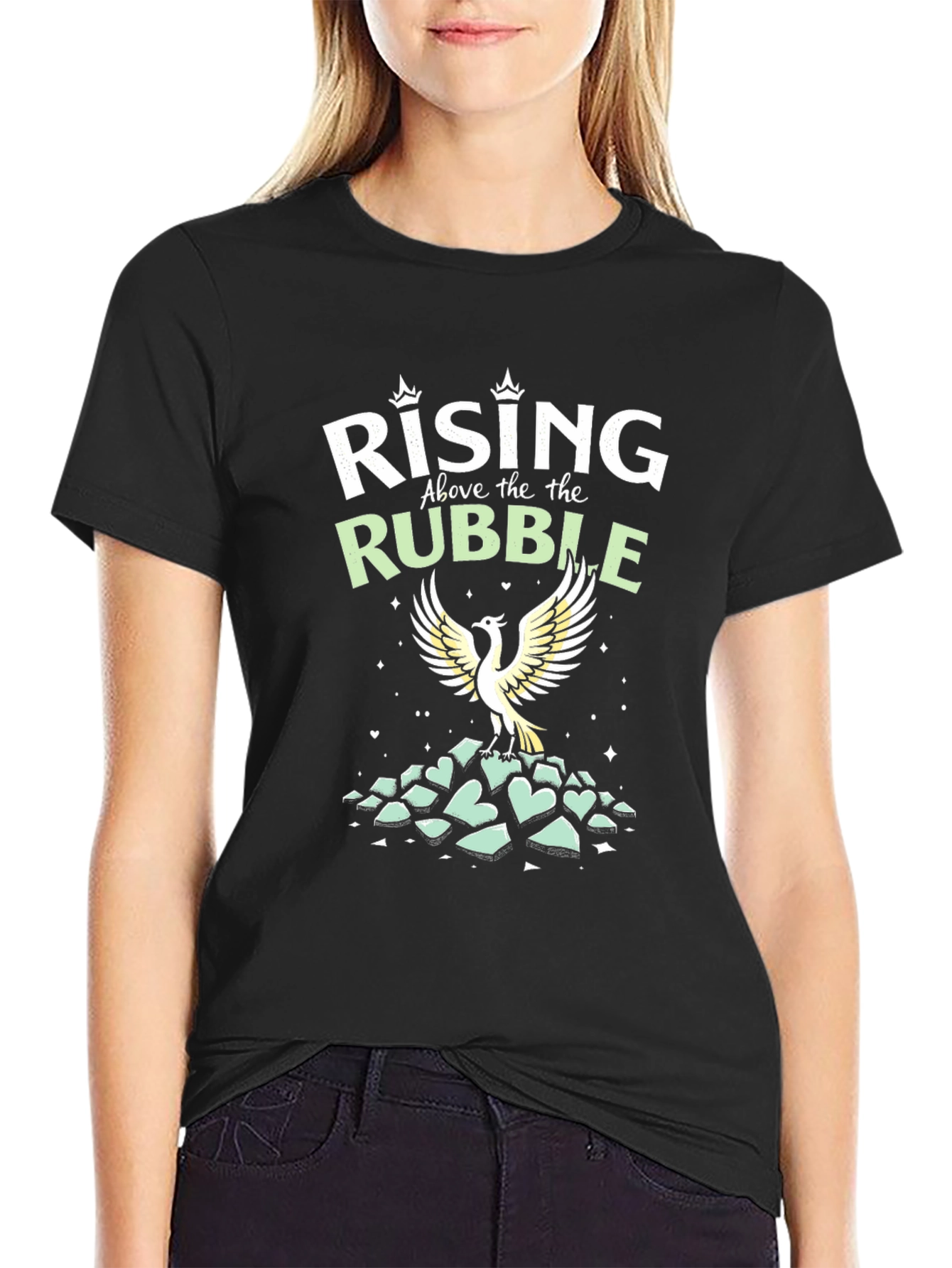Rising Above Rubble Phoenix Graphic Tee
