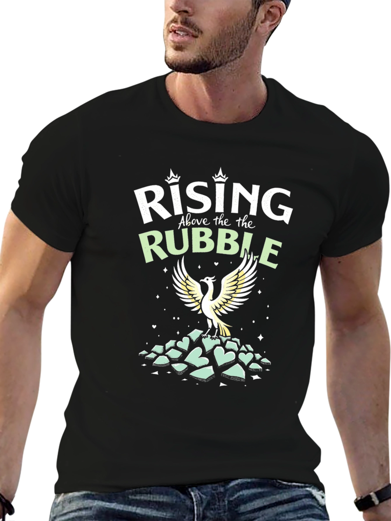 Rising Above Rubble Phoenix Graphic Tee