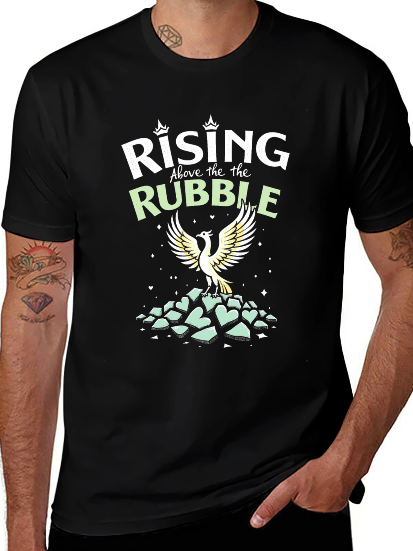 Rising Above Rubble Phoenix Graphic Tee