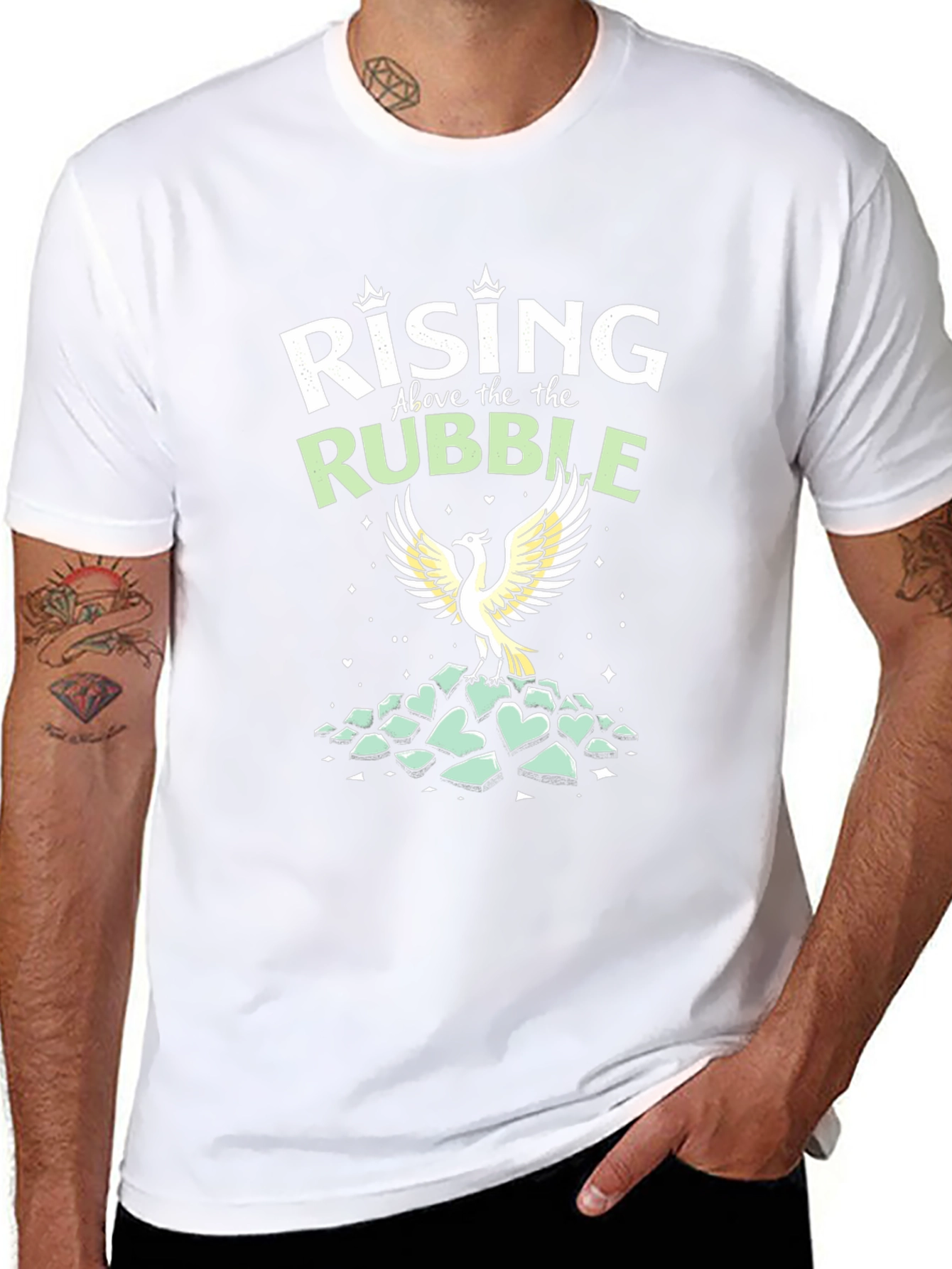 Rising Above Rubble Phoenix Graphic Tee