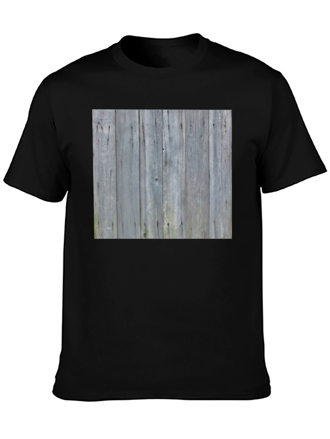 Rustic Wood Print Tee - Black Casual Shirt