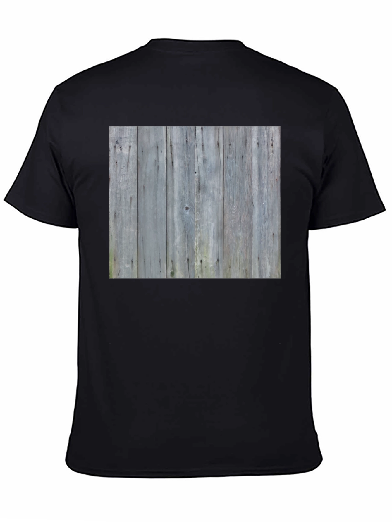 Rustic Wood Print Tee - Black Casual Shirt
