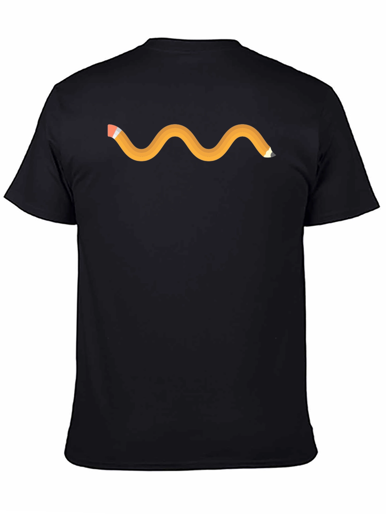 Wavy Pencil Graphic Tee - Black