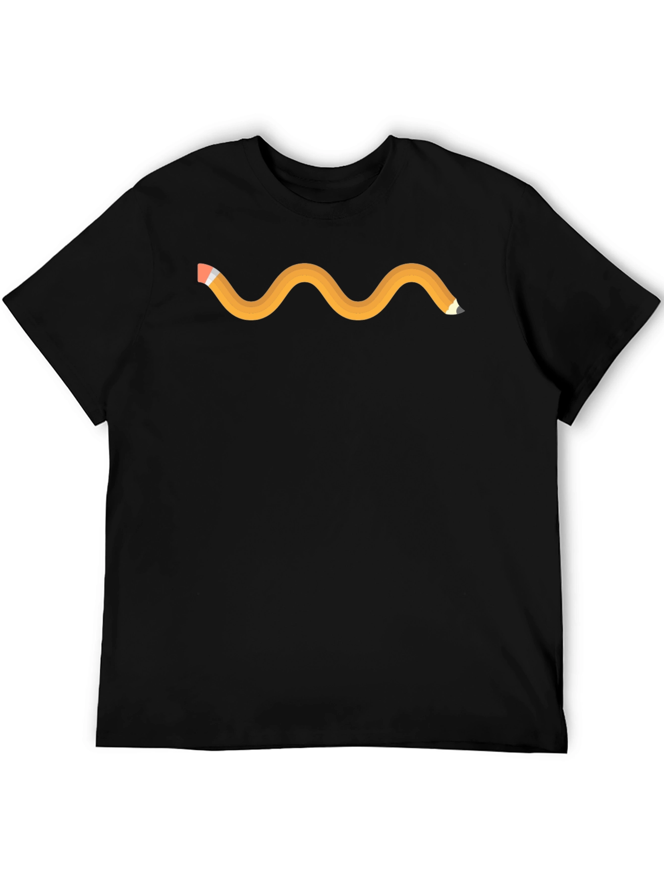 Wavy Pencil Graphic Tee - Black