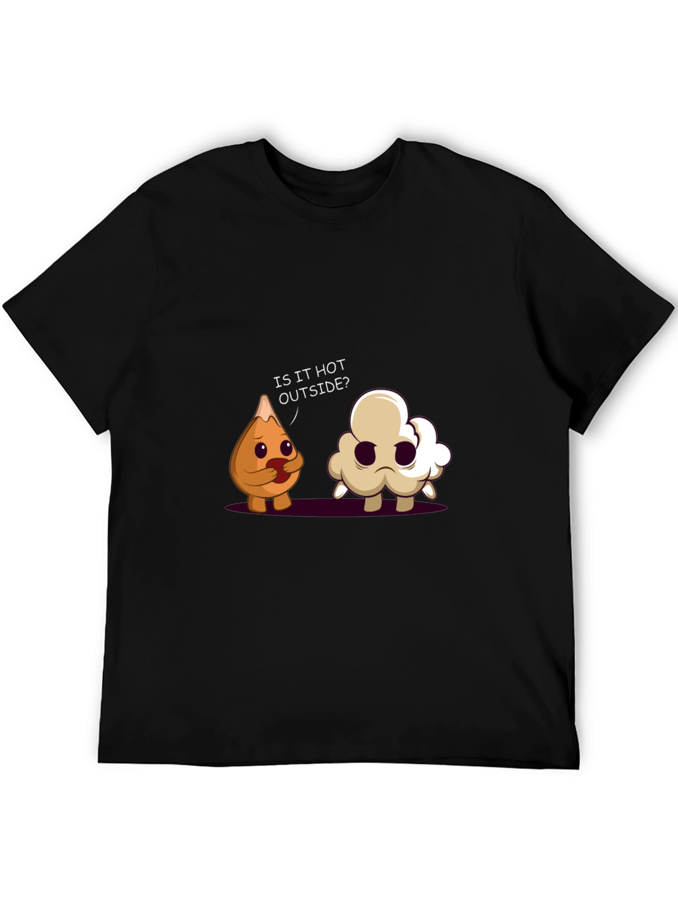 Funny Cartoon Graphic Black T-Shirt