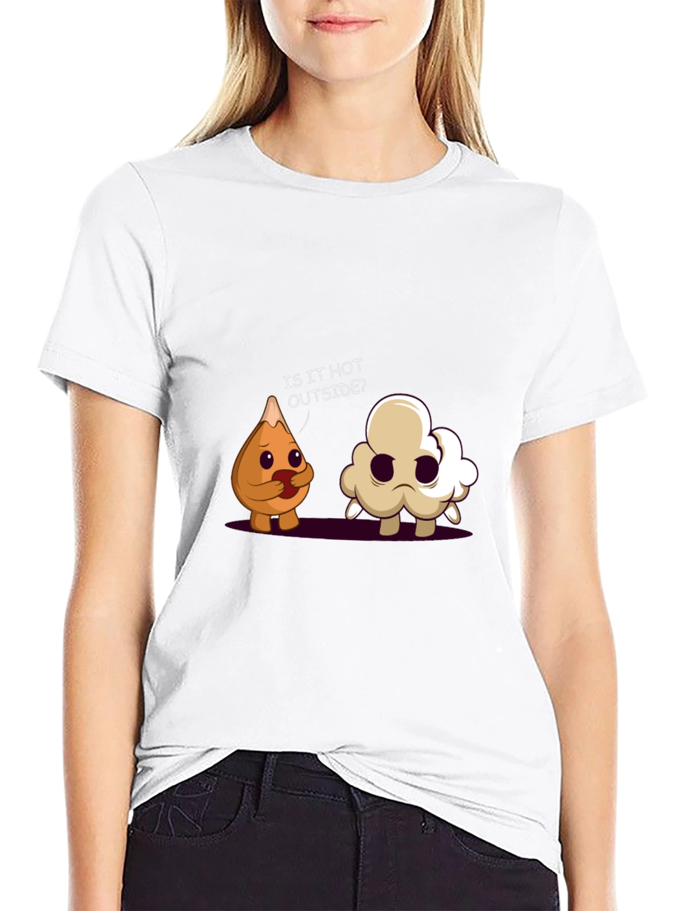 Funny Cartoon Graphic Black T-Shirt