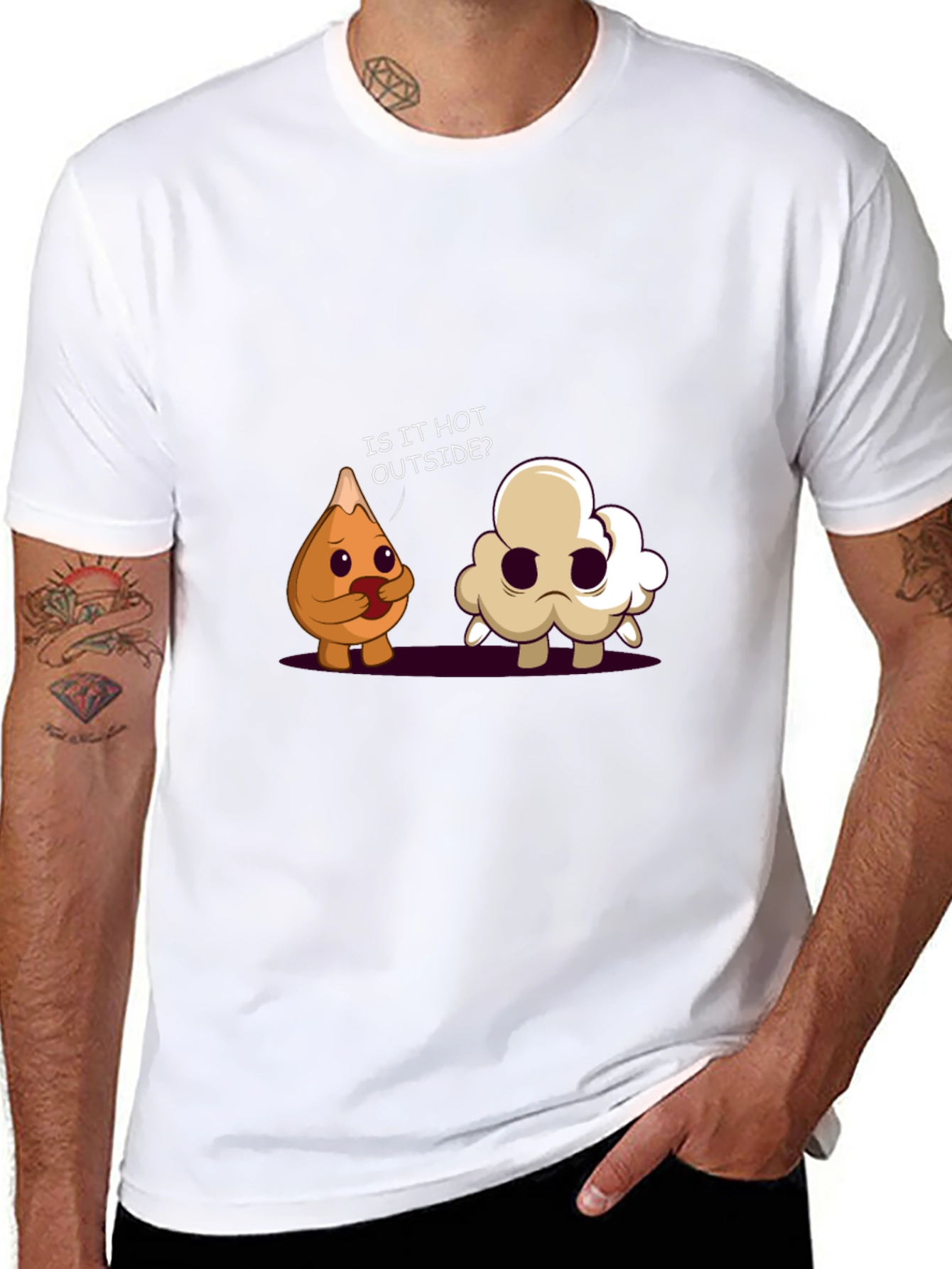 Funny Cartoon Graphic Black T-Shirt