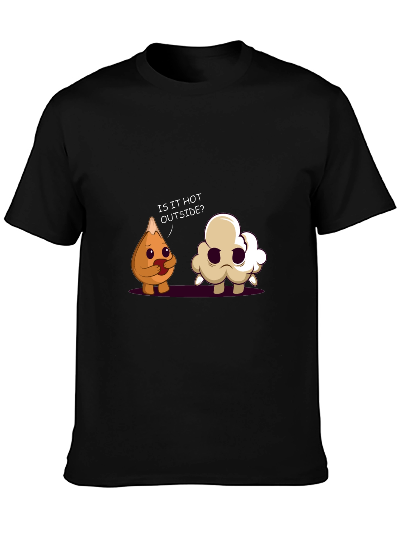 Funny Cartoon Graphic Black T-Shirt