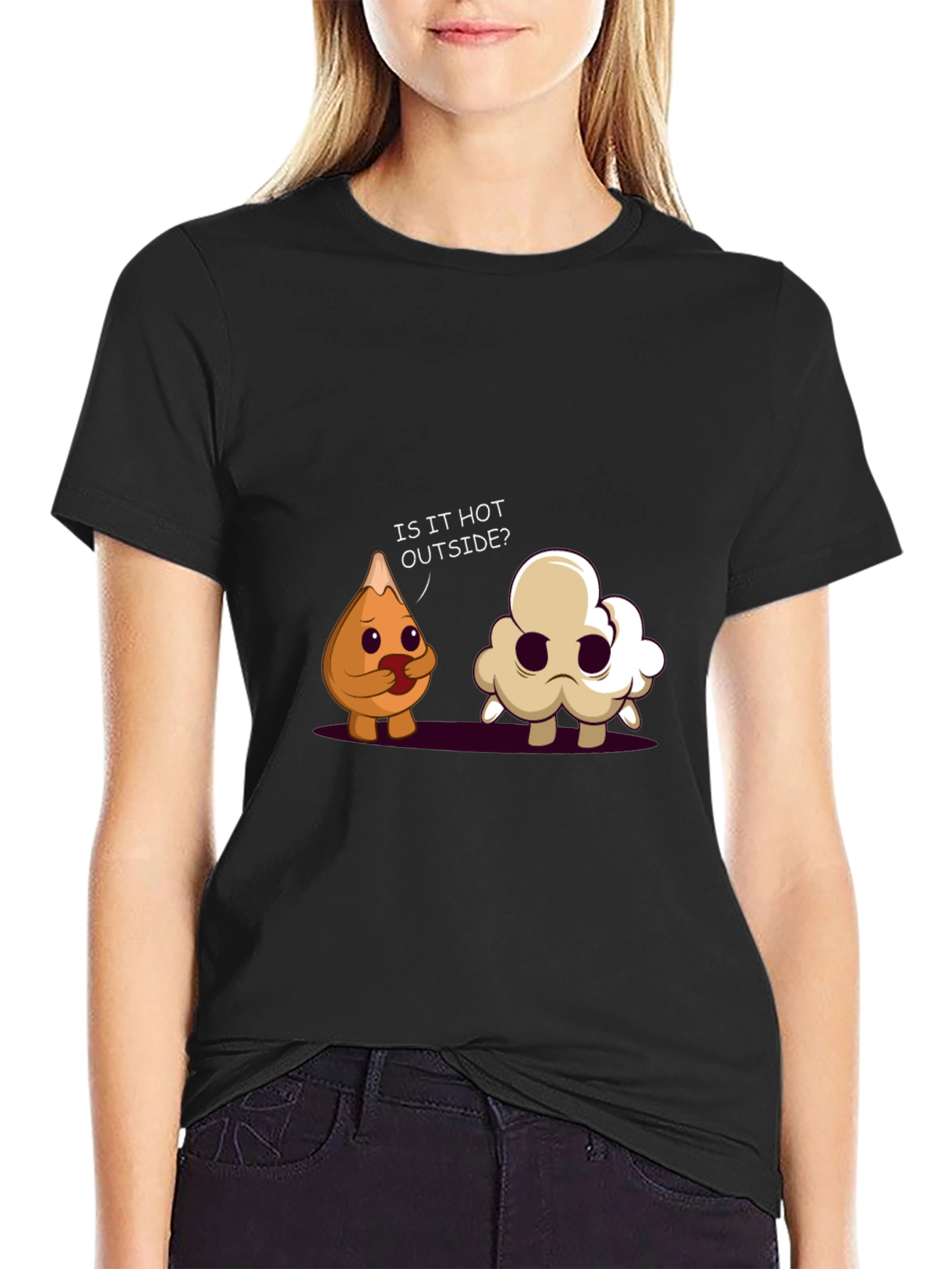 Funny Cartoon Graphic Black T-Shirt