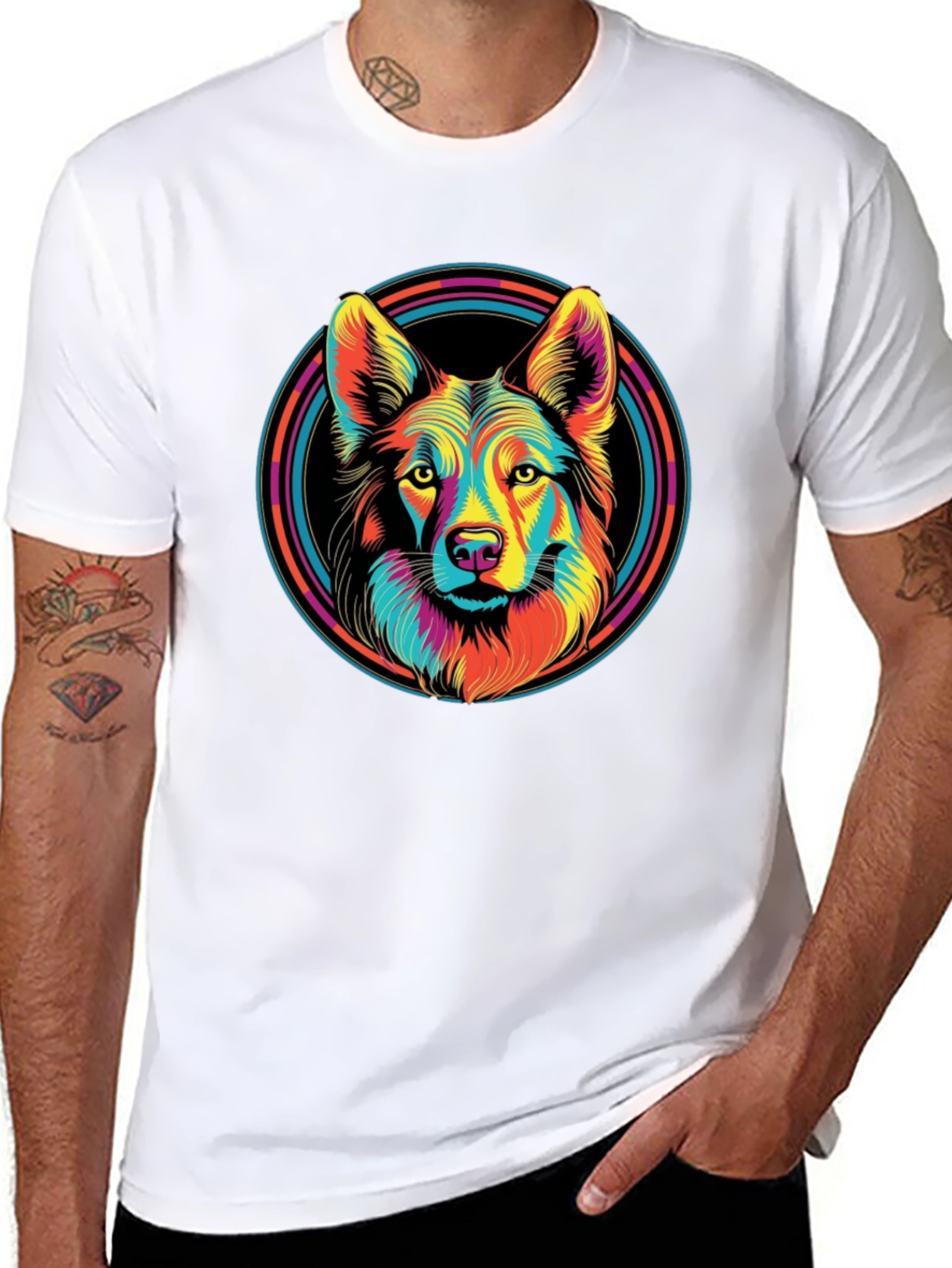 Vibrant Wolf Graphic T-Shirt