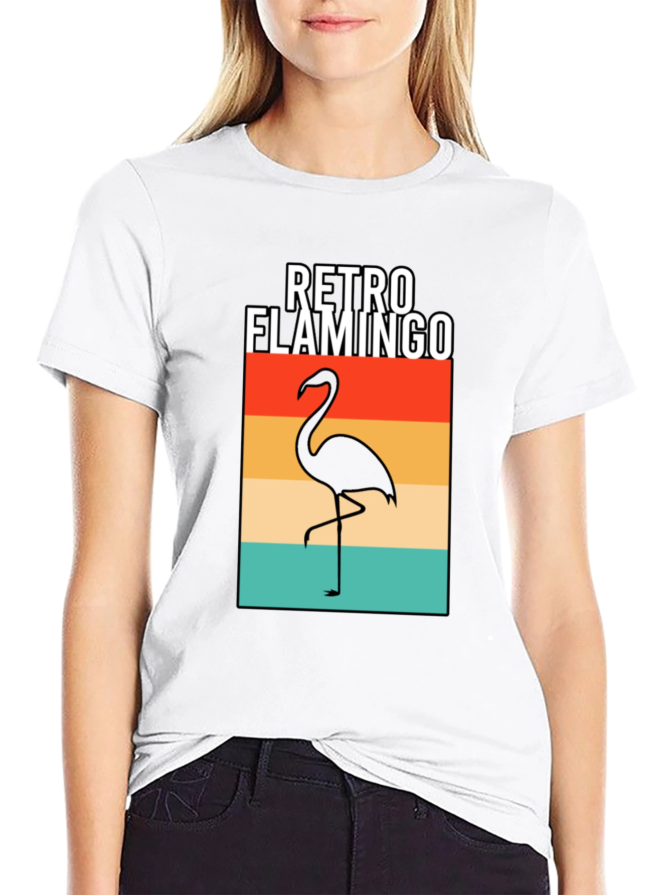 Retro Flamingo Graphic T-Shirt
