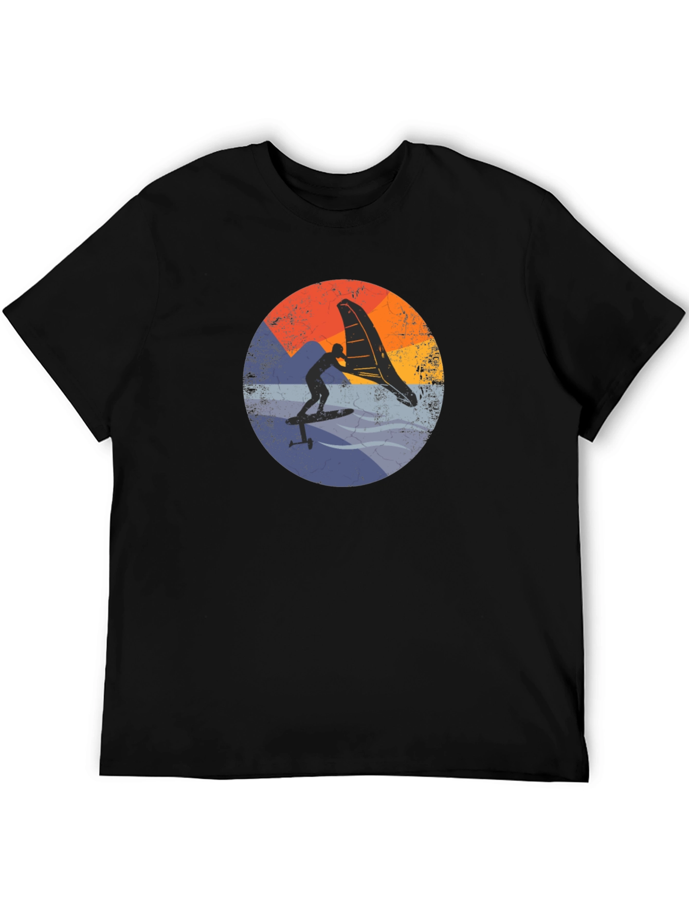 Retro Wing Foiling T-Shirt - Black Surf Tee
