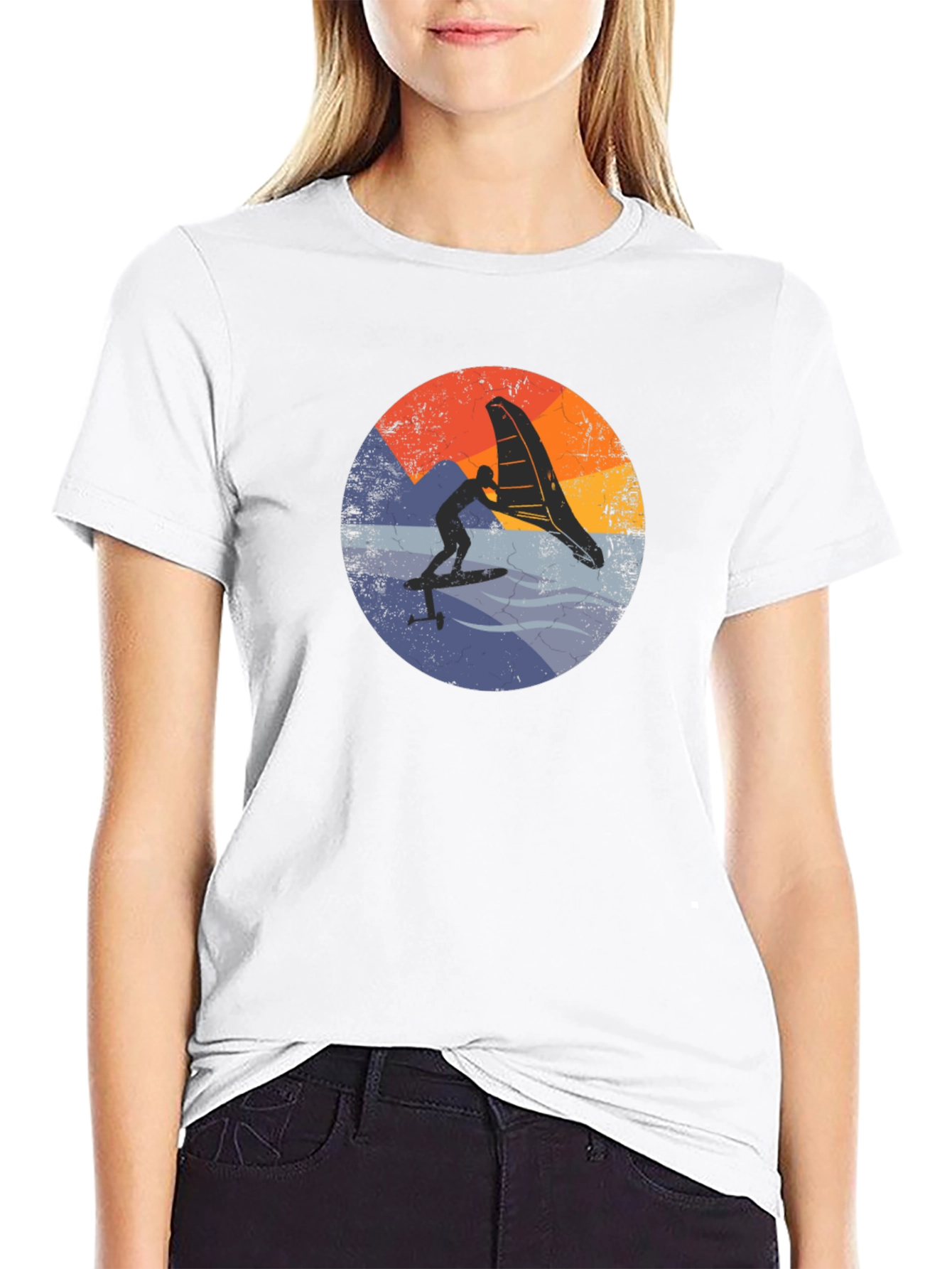 Retro Wing Foiling T-Shirt - Black Surf Tee