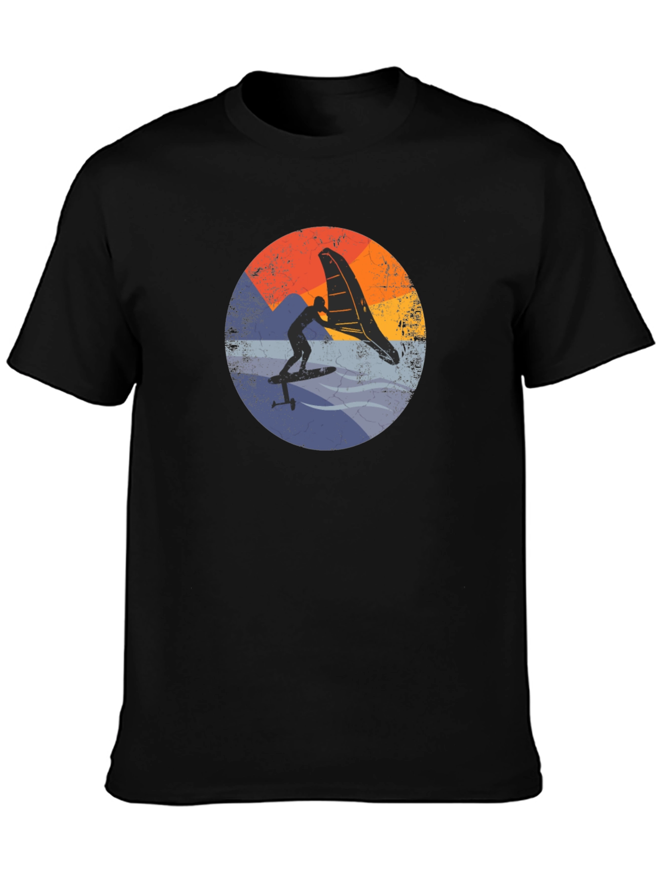 Retro Wing Foiling T-Shirt - Black Surf Tee