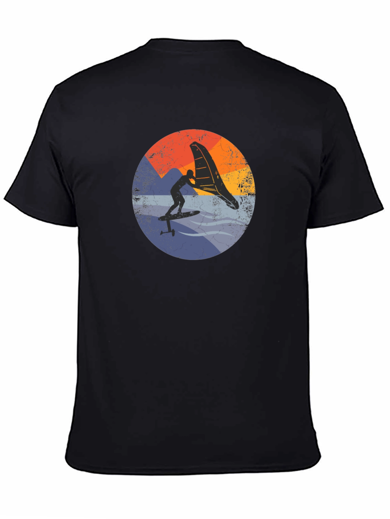 Retro Wing Foiling T-Shirt - Black Surf Tee