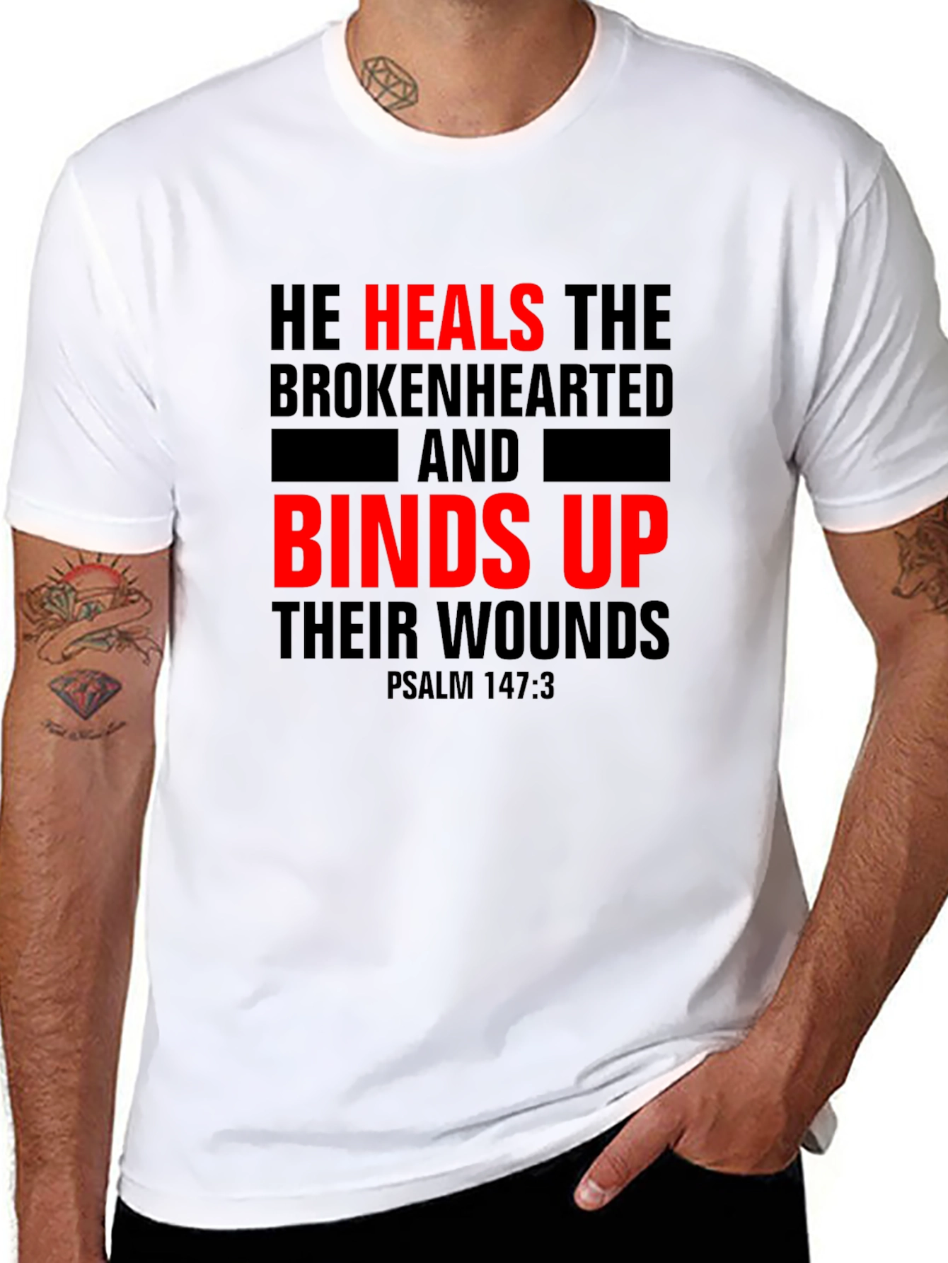 He Heals the Brokenhearted Christian T-Shirt