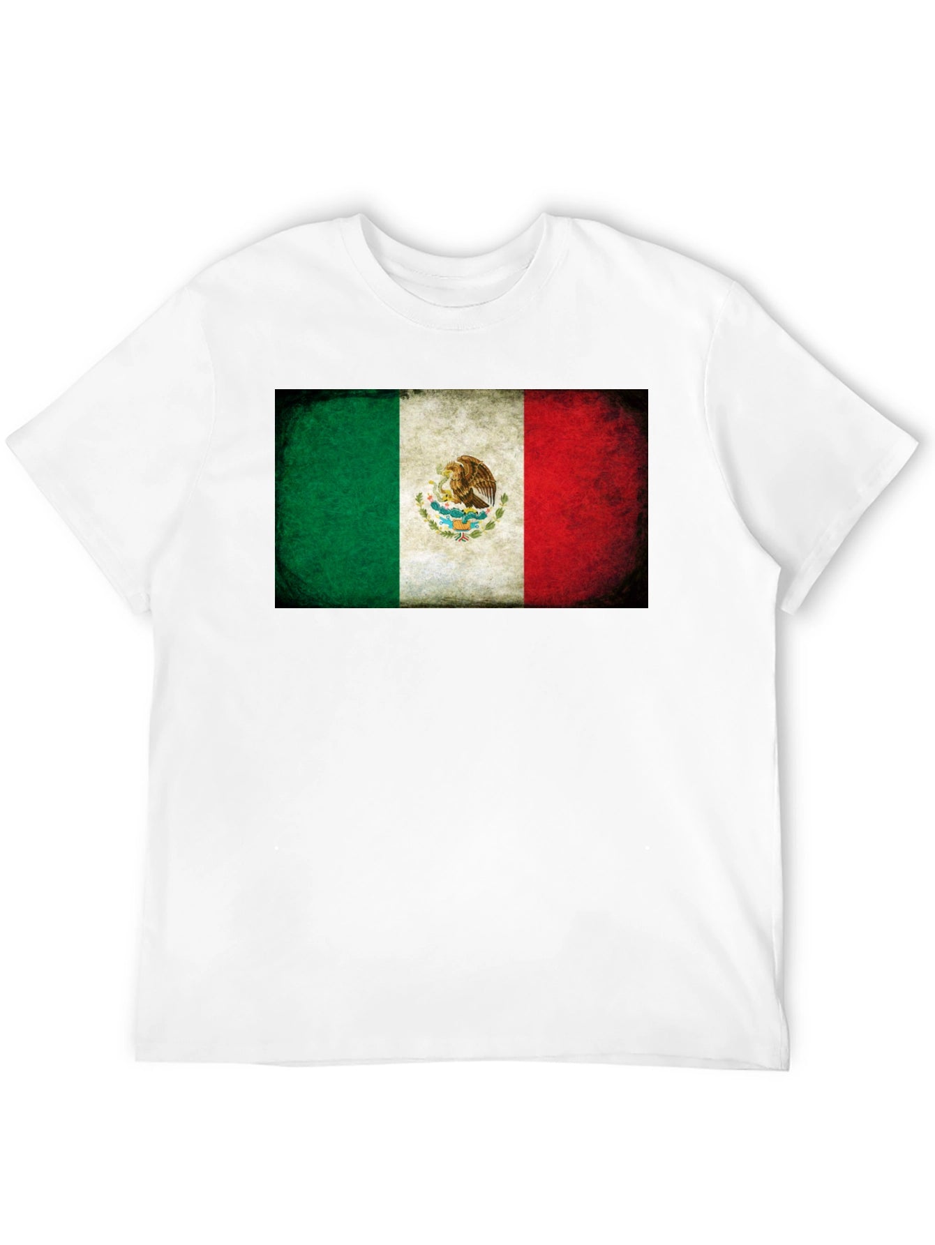Mexico Flag Graphic Tee - Black Crew Neck T-Shirt
