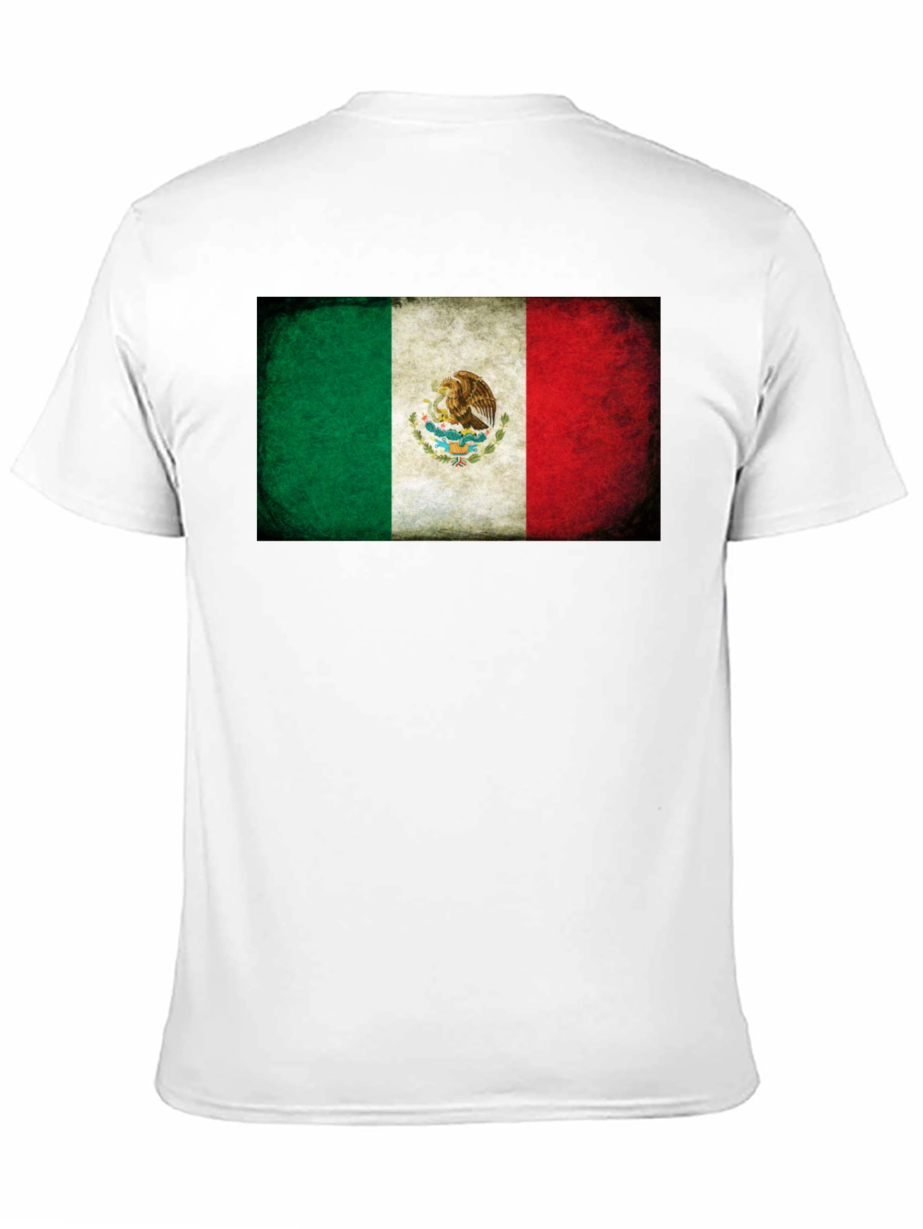Mexico Flag Graphic Tee - Black Crew Neck T-Shirt