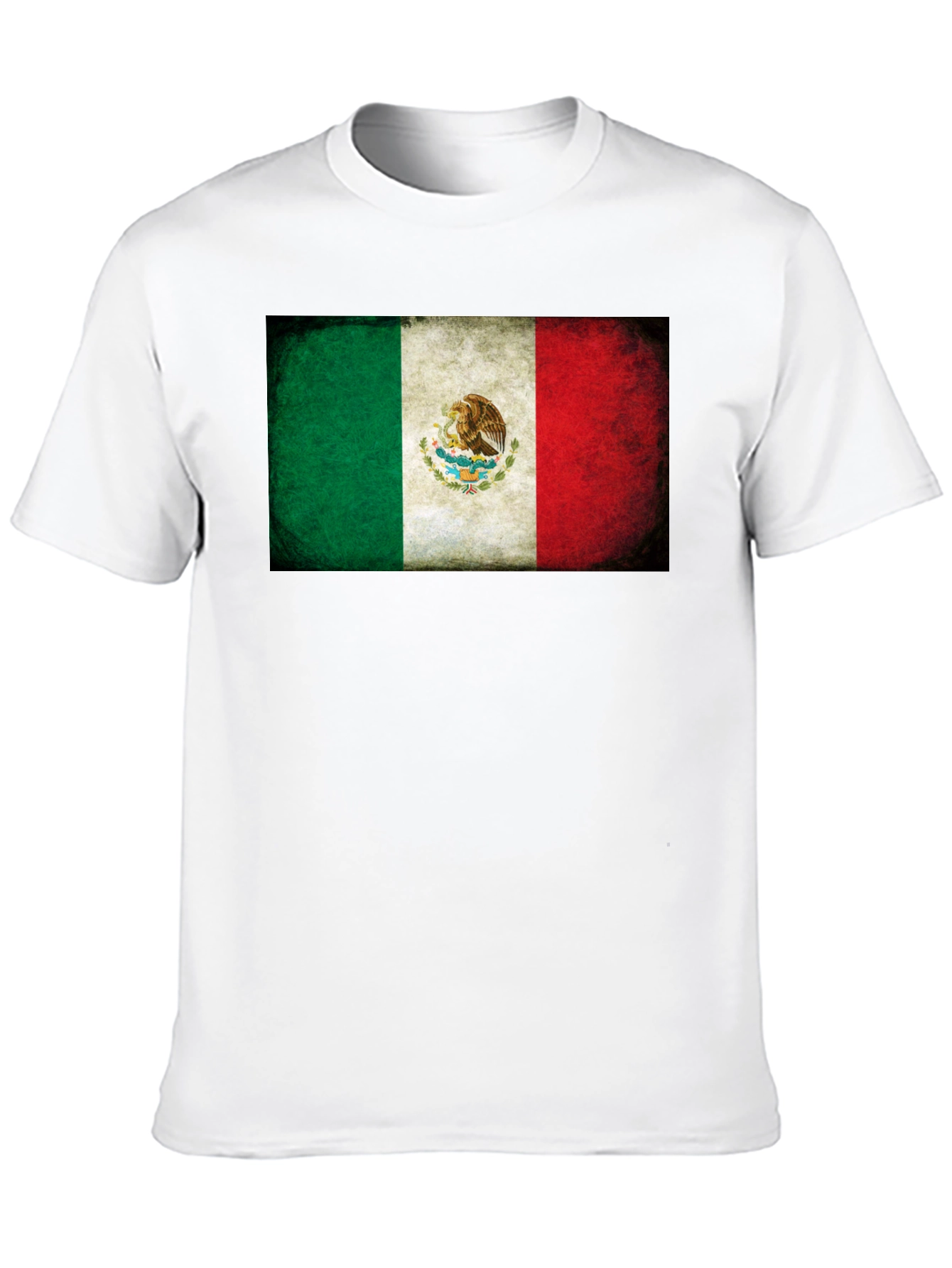 Mexico Flag Graphic Tee - Black Crew Neck T-Shirt