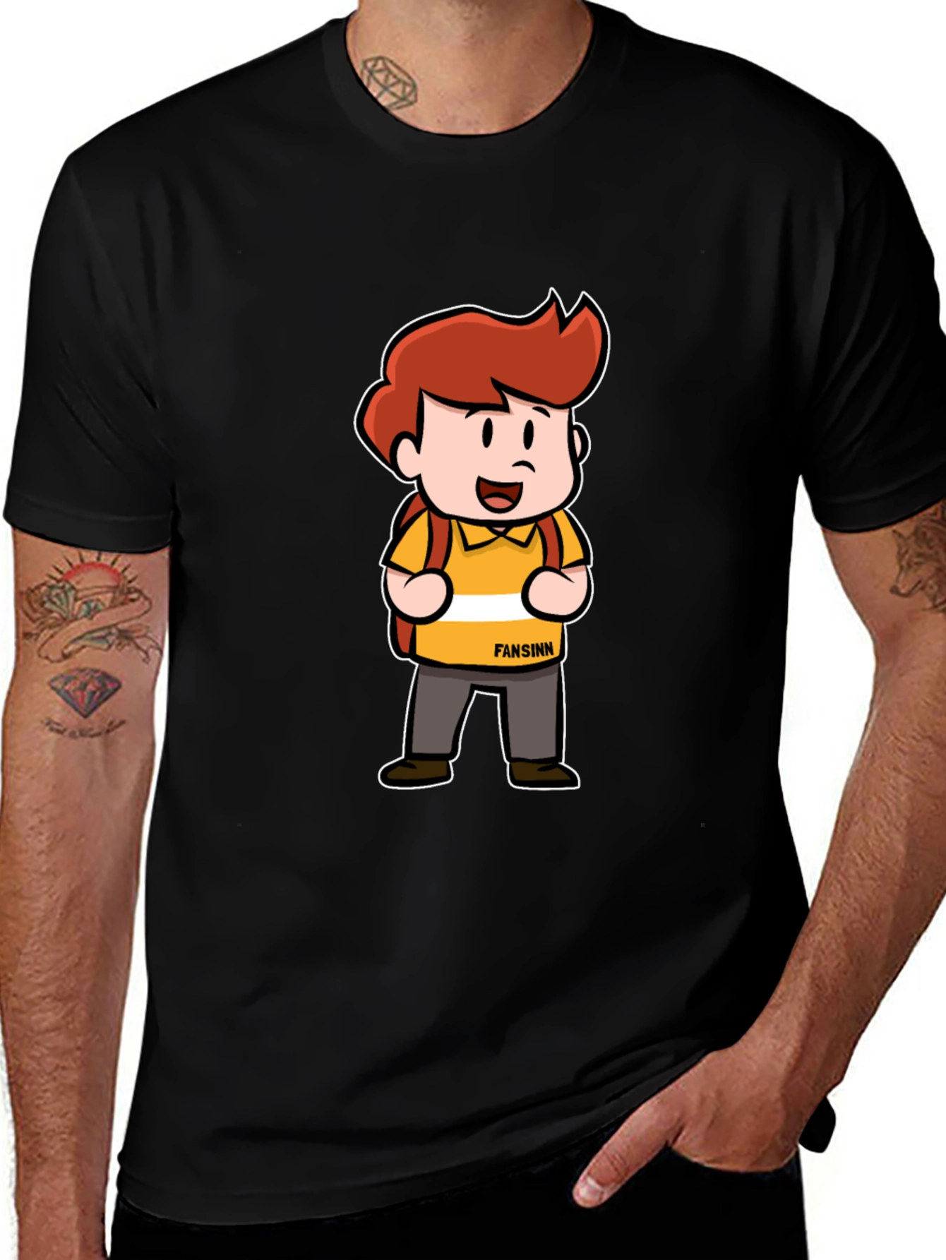 Cartoon Character T-Shirt - Black