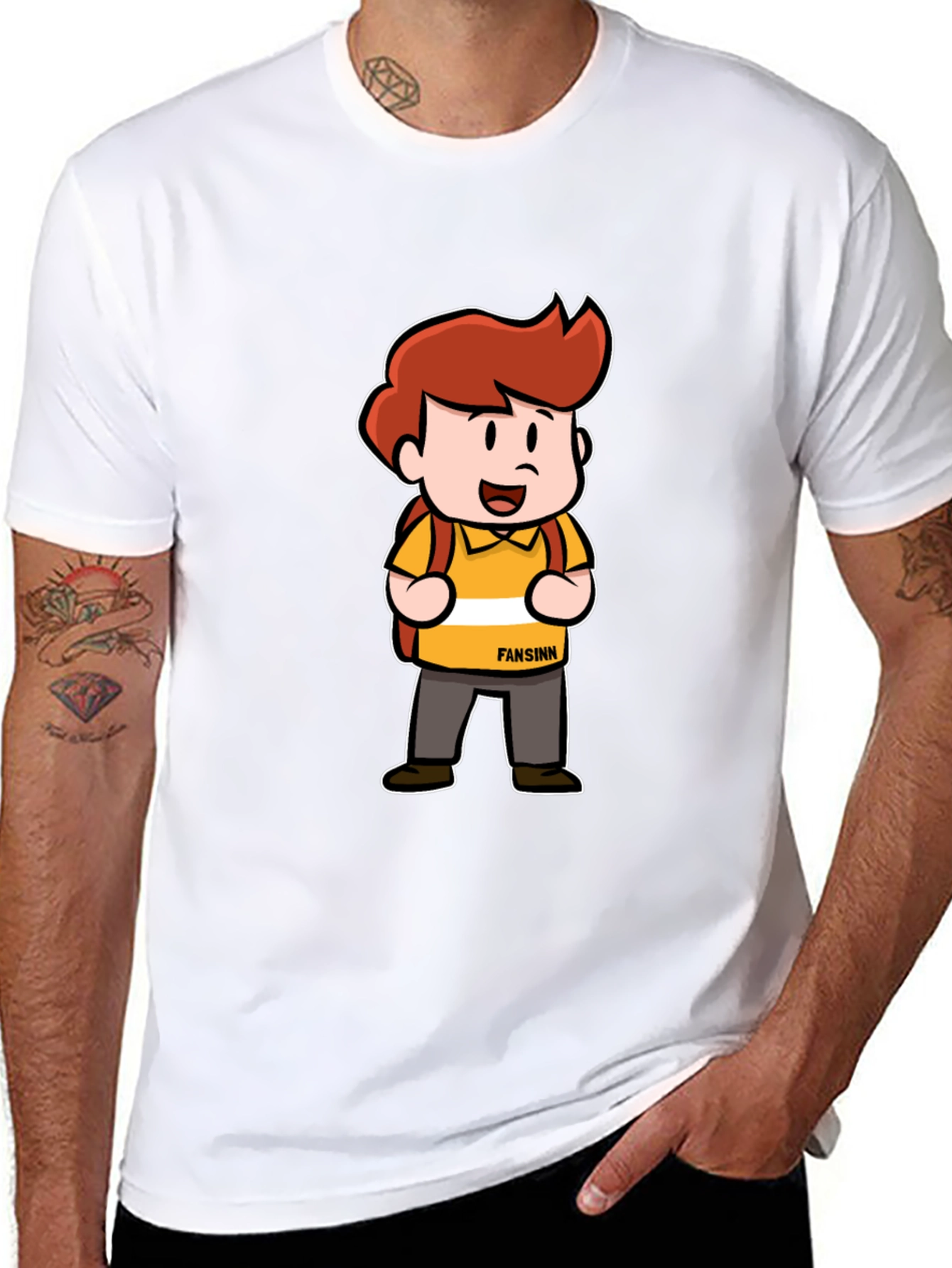 Cartoon Character T-Shirt - Black