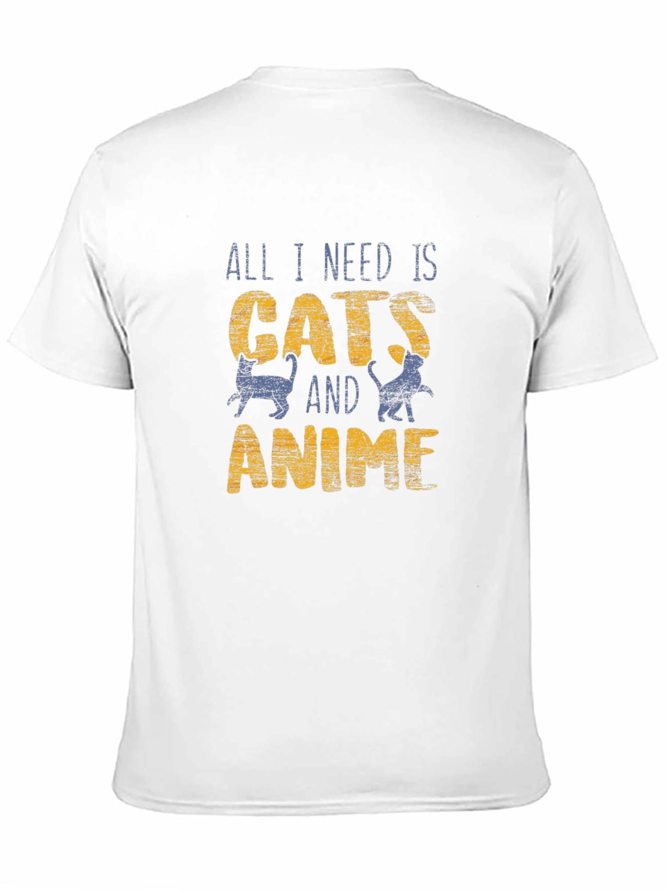 Cats and Anime Graphic Tee - Novelty T-Shirt