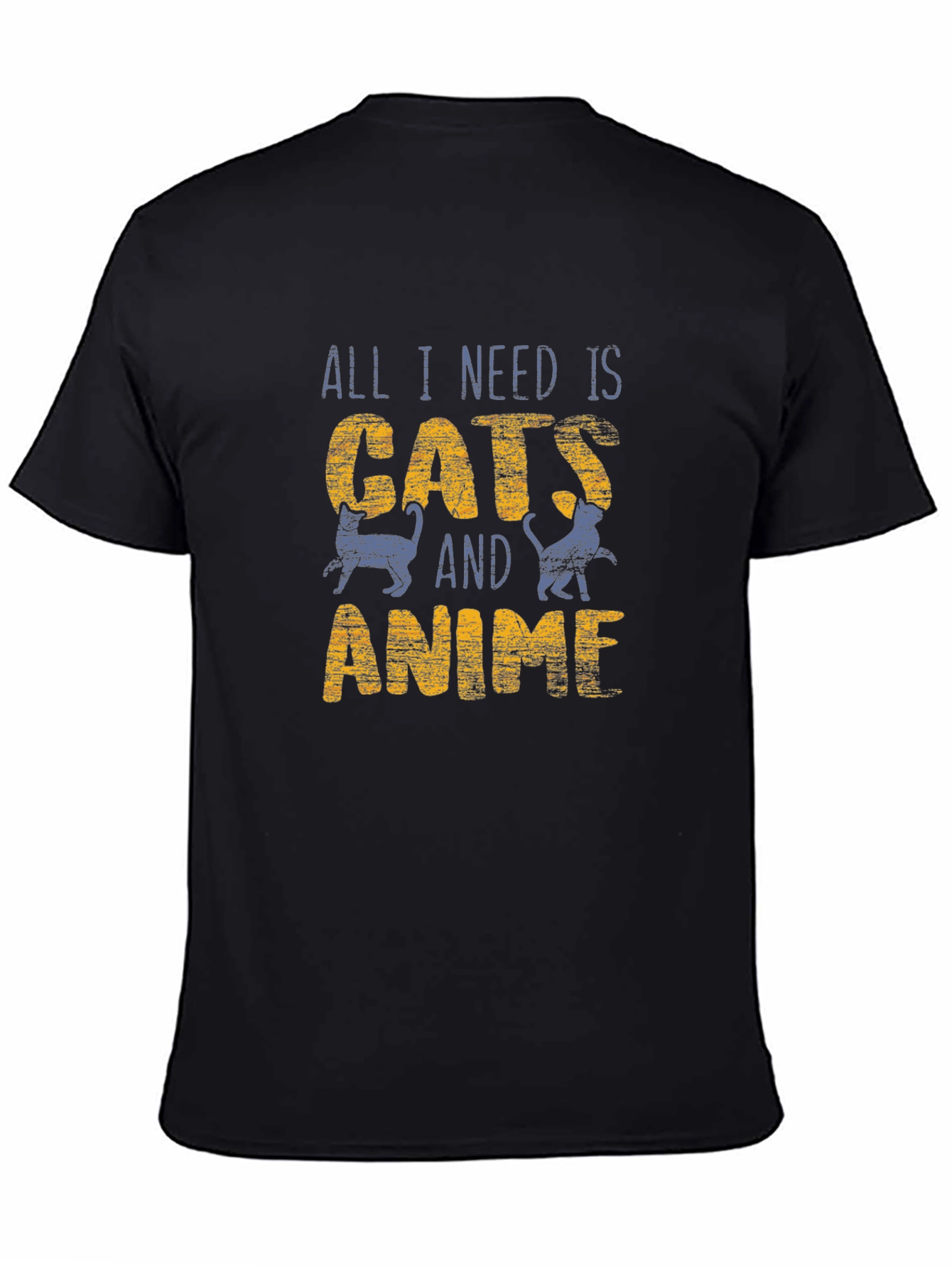 Cats and Anime Graphic Tee - Novelty T-Shirt