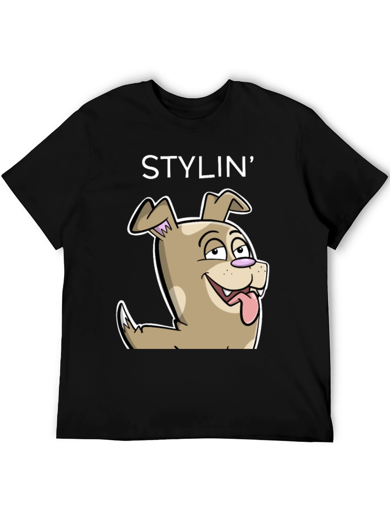 Stylin Dog Cartoon Graphic Tee - Unisex