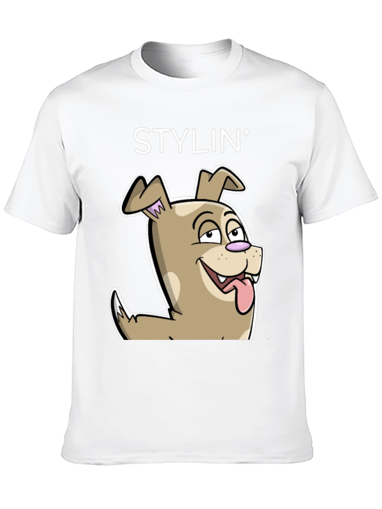 Stylin Dog Cartoon Graphic Tee - Unisex