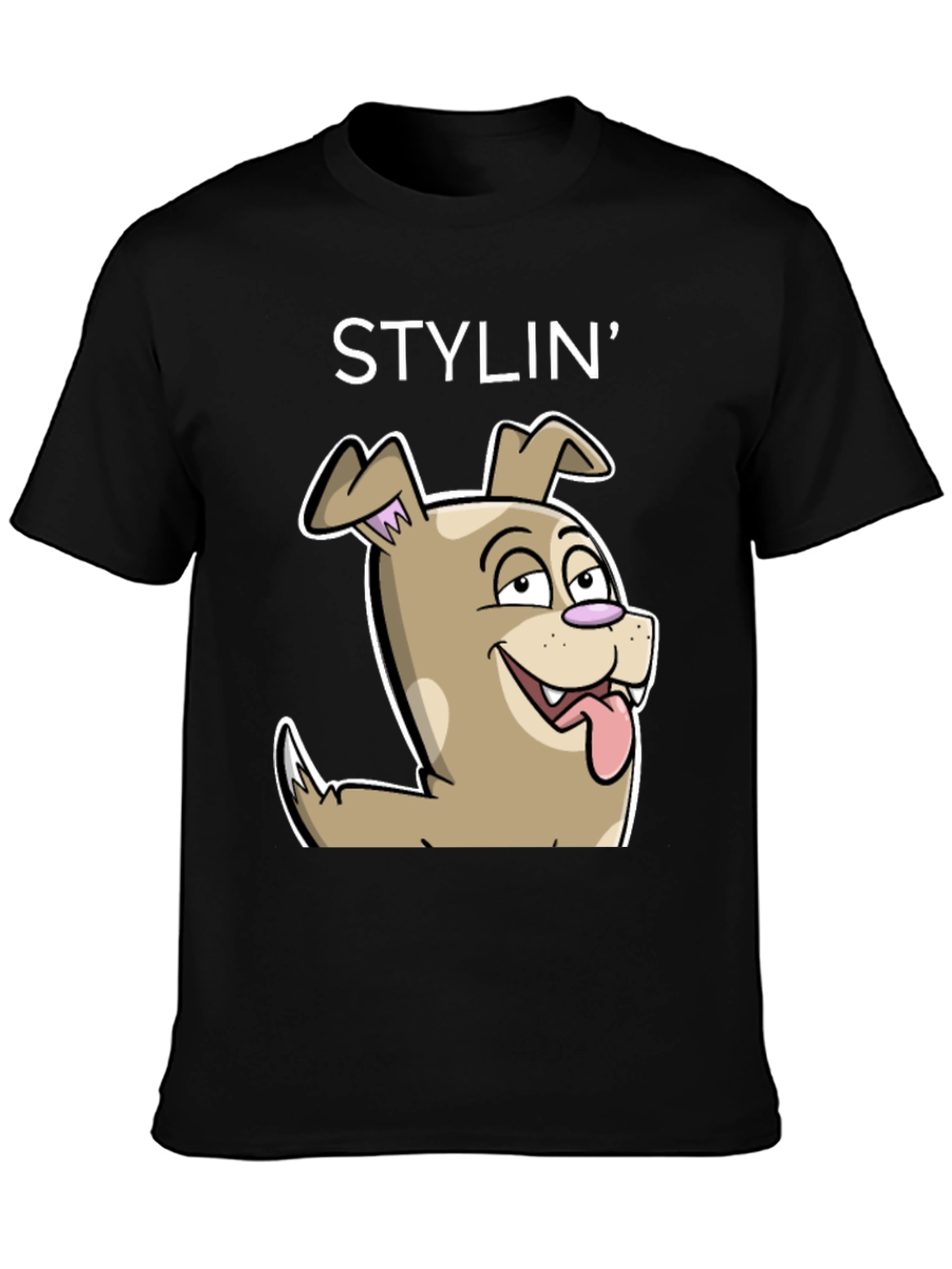 Stylin Dog Cartoon Graphic Tee - Unisex