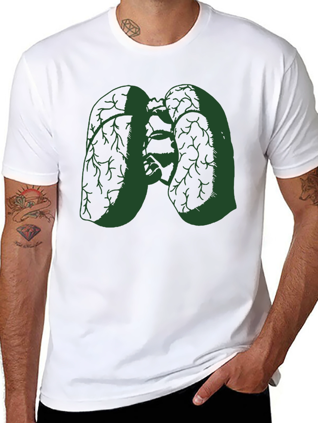 Green Lungs Graphic Black Tee