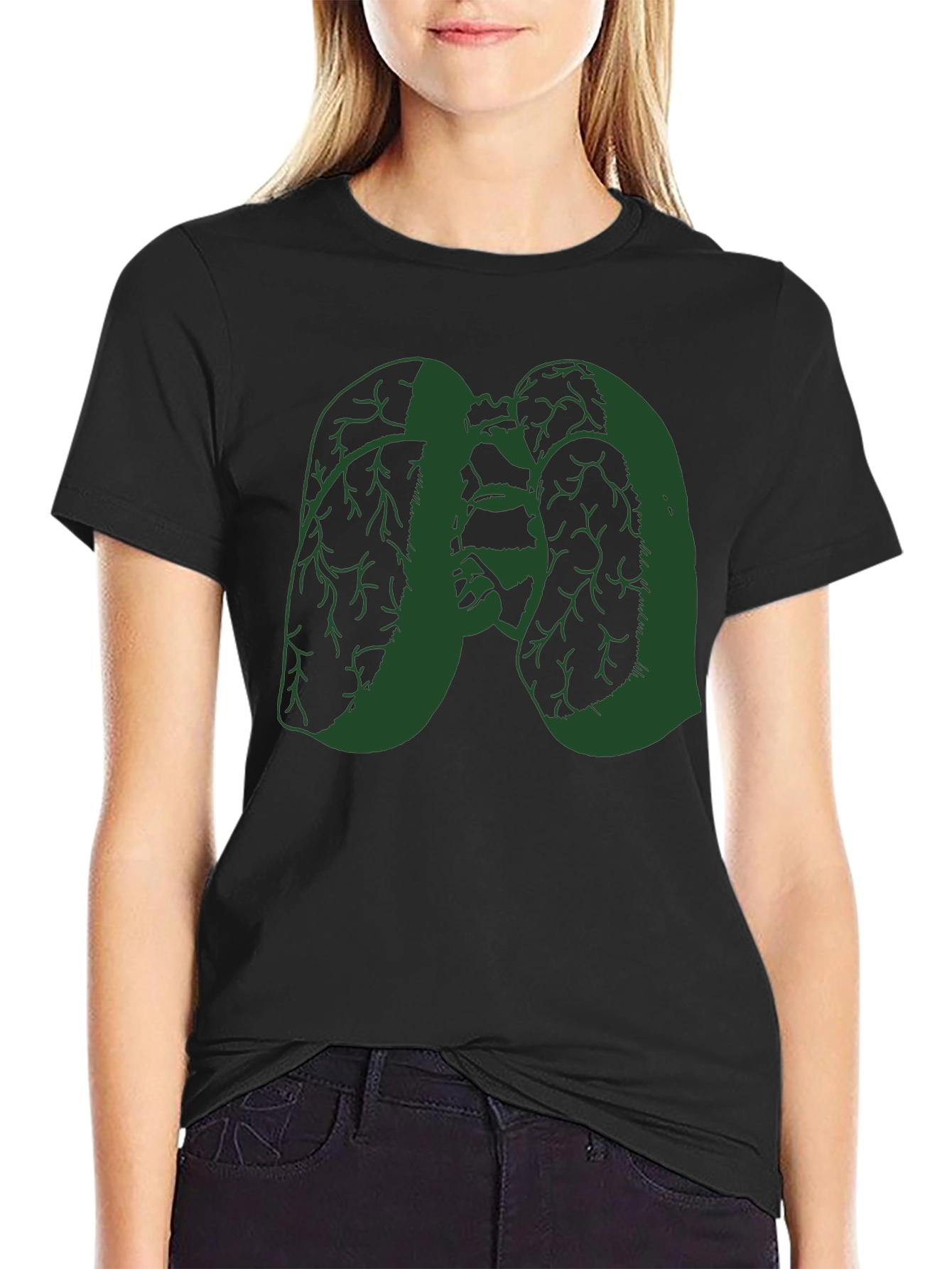 Green Lungs Graphic Black Tee