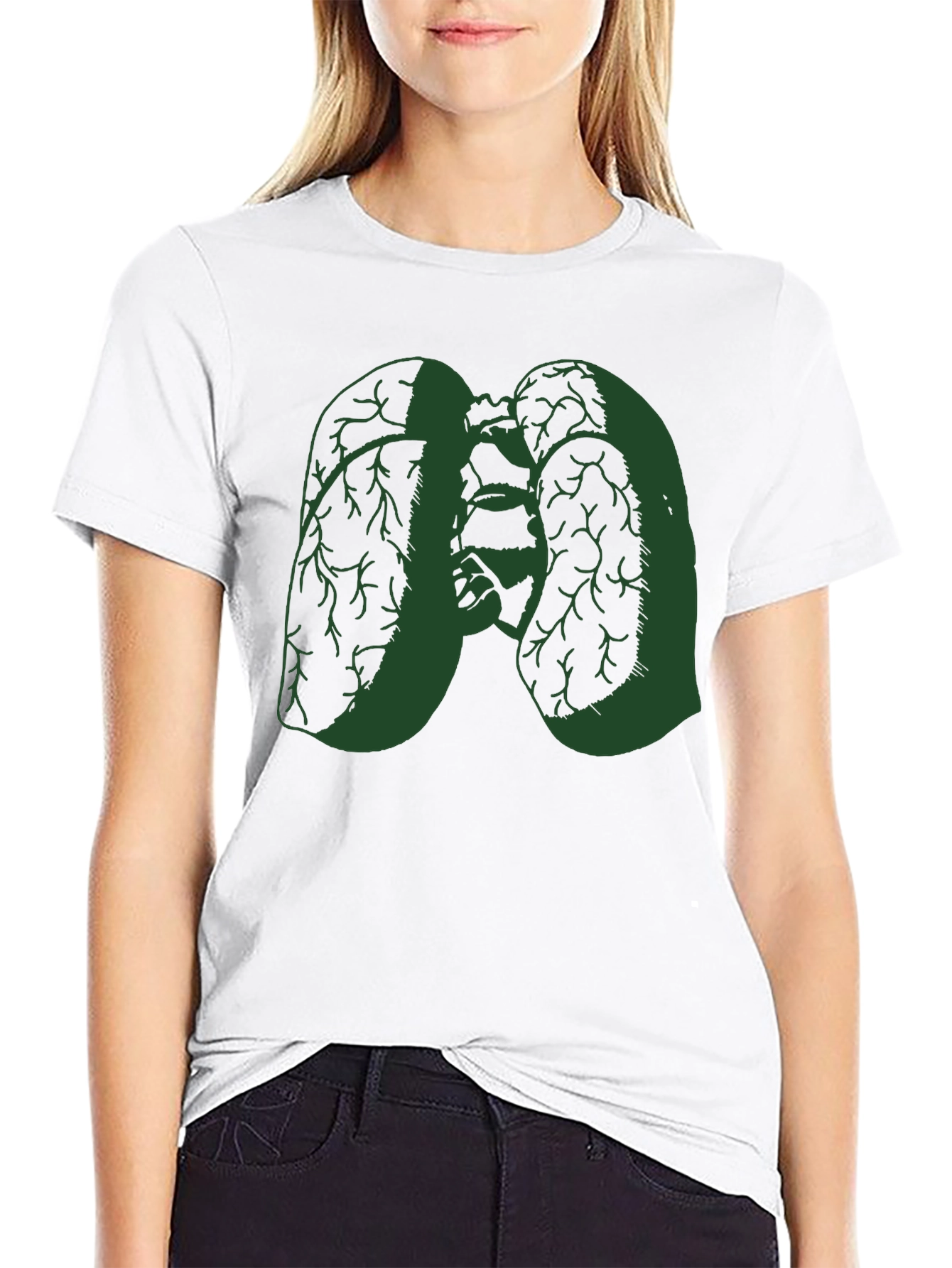 Green Lungs Graphic Black Tee