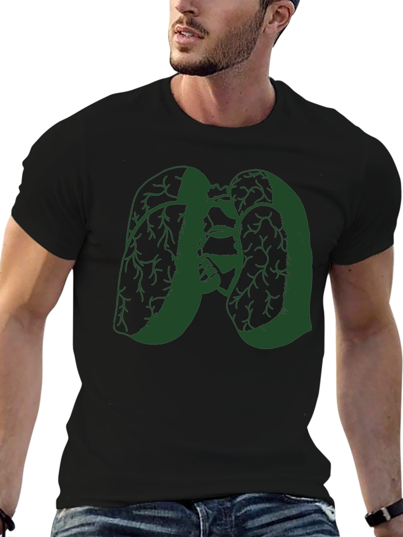 Green Lungs Graphic Black Tee