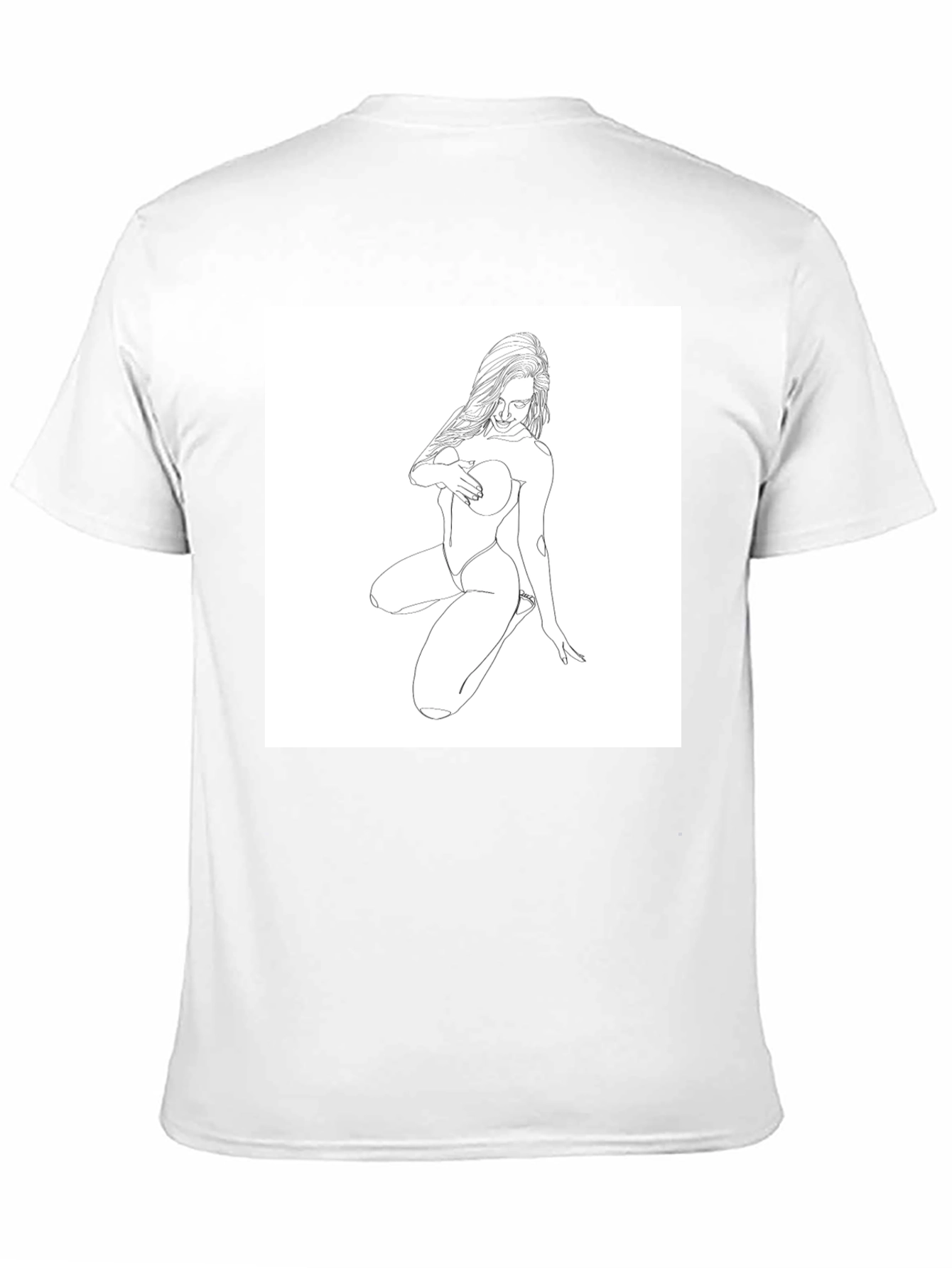 Minimalist Line Art Graphic Black T-Shirt