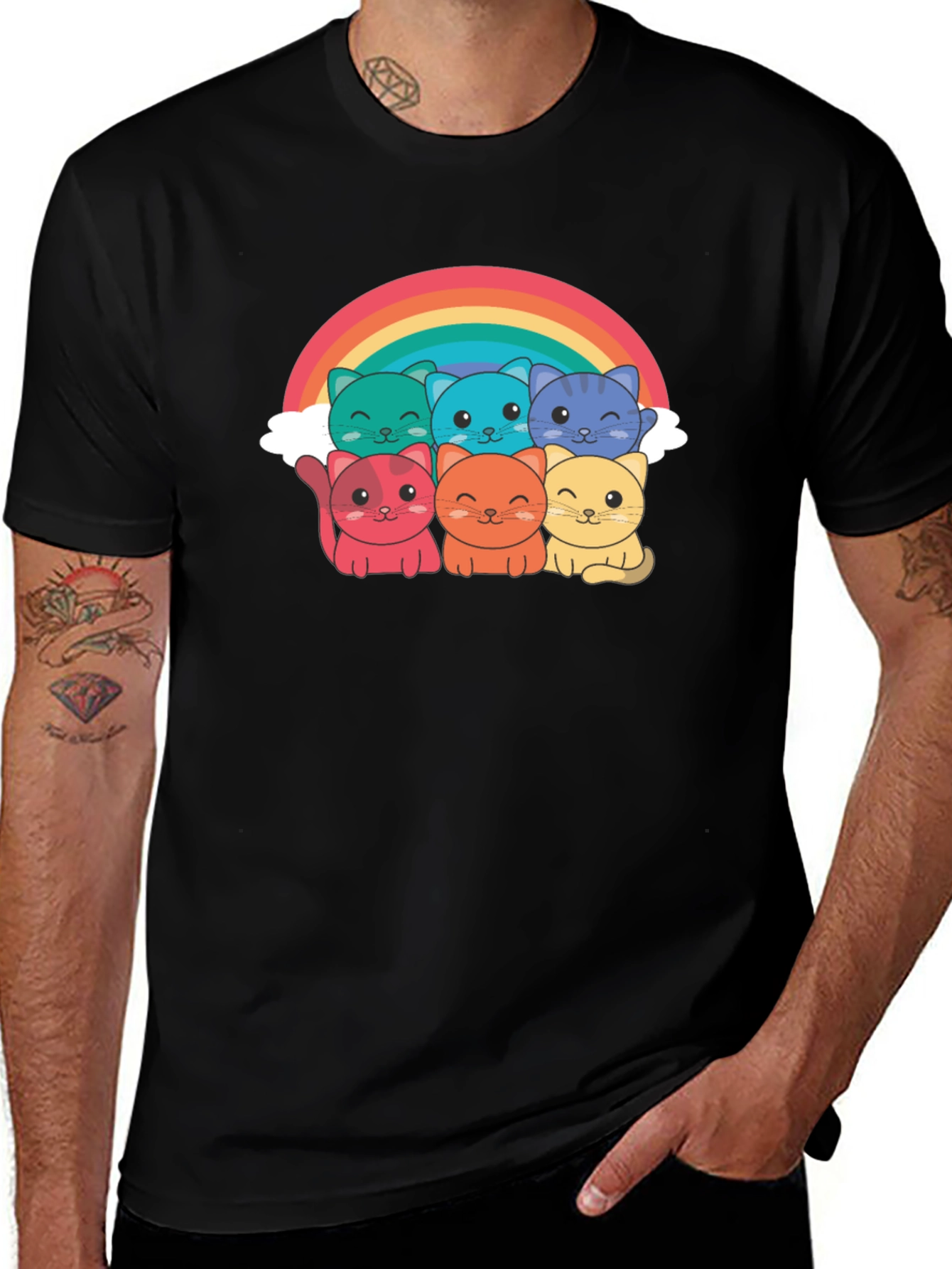 Rainbow Cat T-Shirt - Adorable Kitten Design